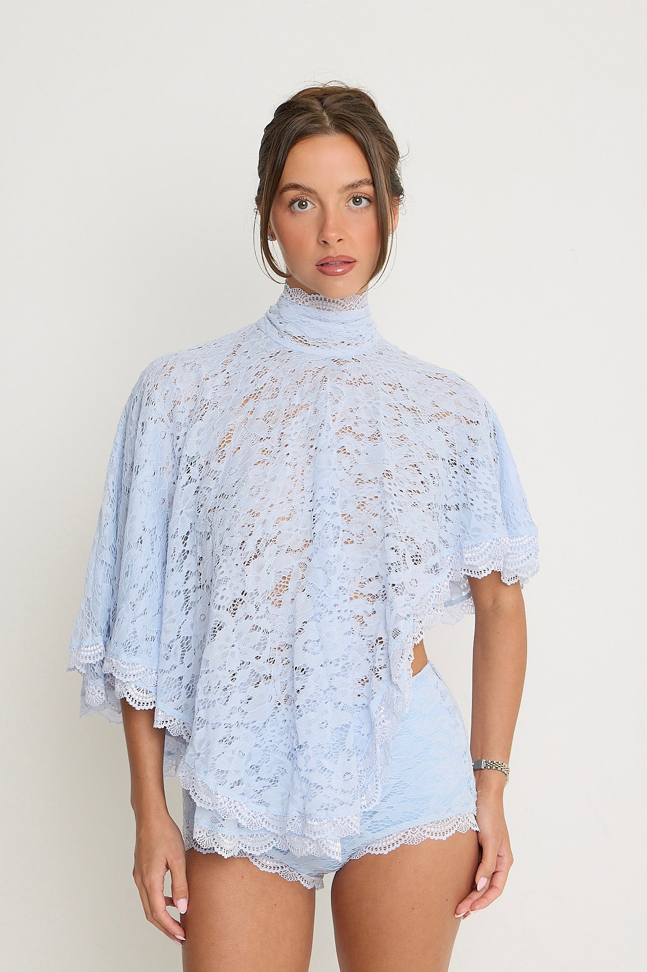 Carmen Lace Top | Powder Blue *dispatch 18th May*