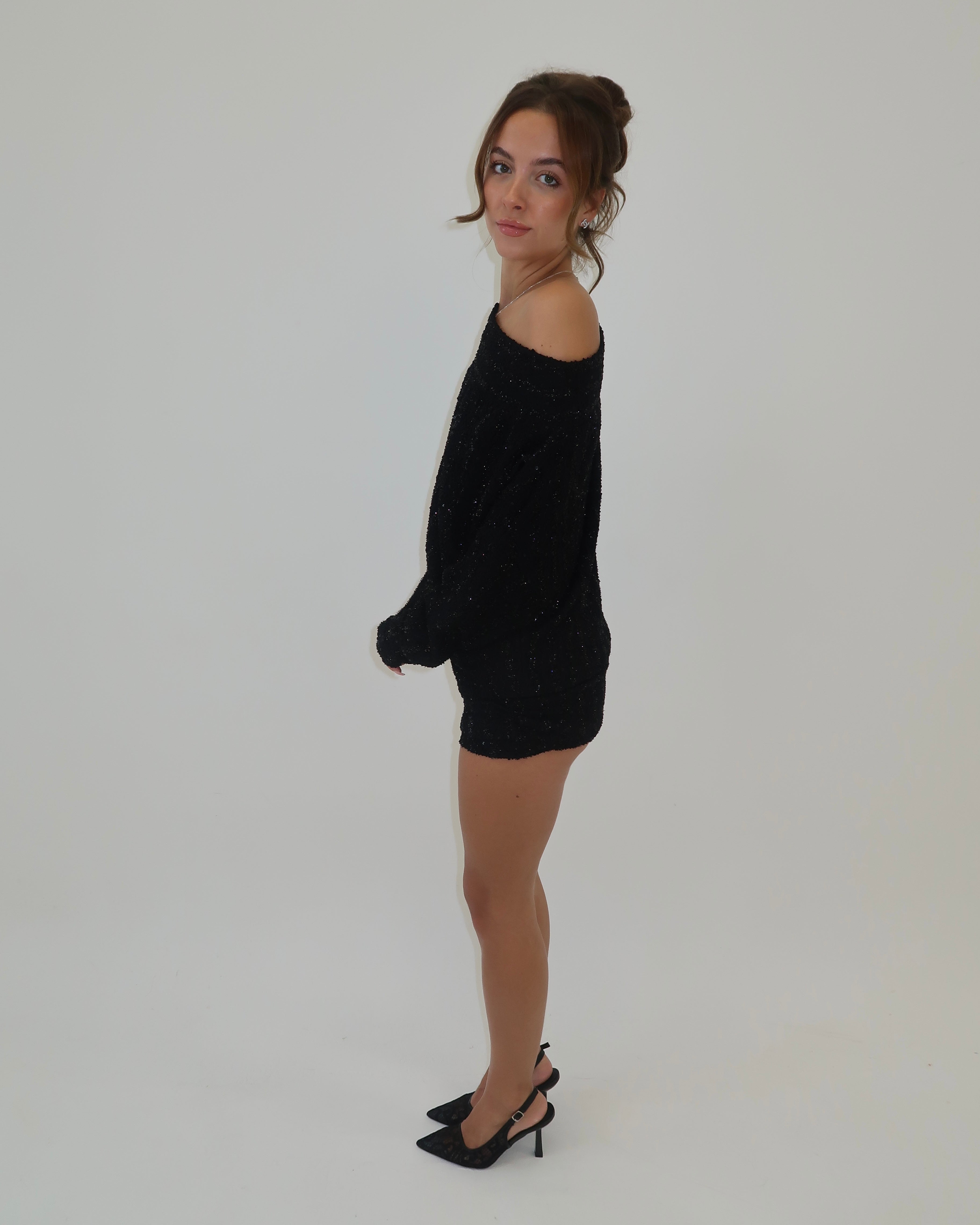 Black Mini Ruched Shorts ‘Lily’