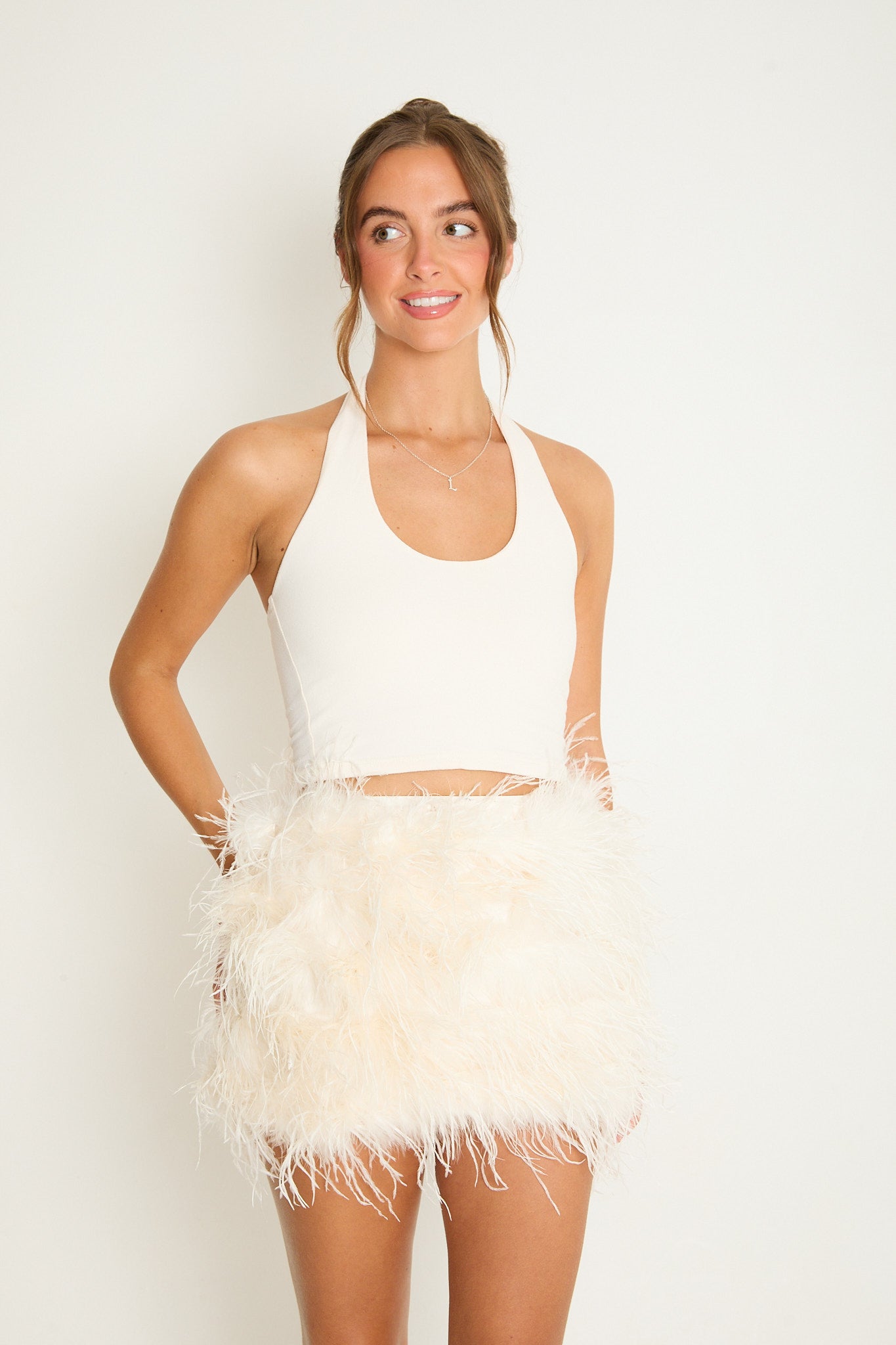 Feather Skirt | Cream