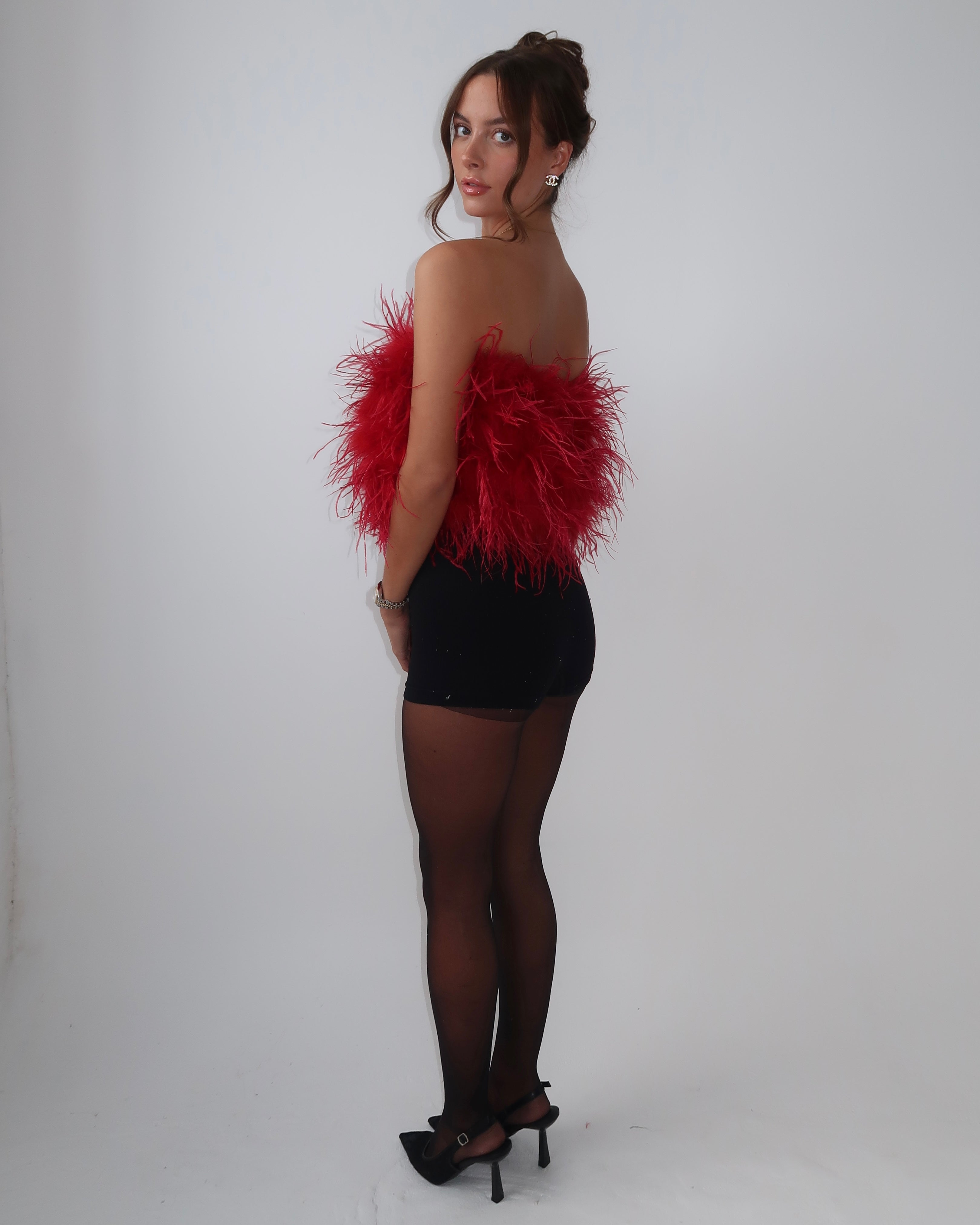 Feather Skirt | Red