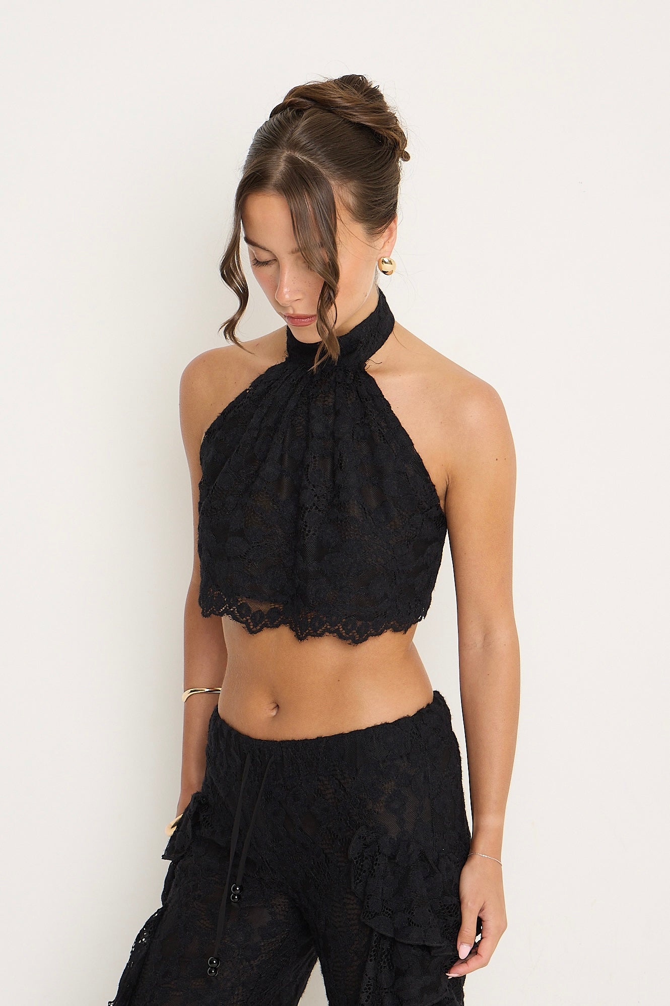 Sydney Lace Halter Top | Black *dispatch 10th June*