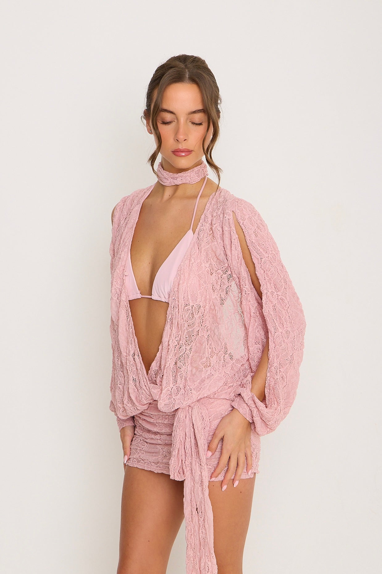 Jessica Lace Dress | Pink