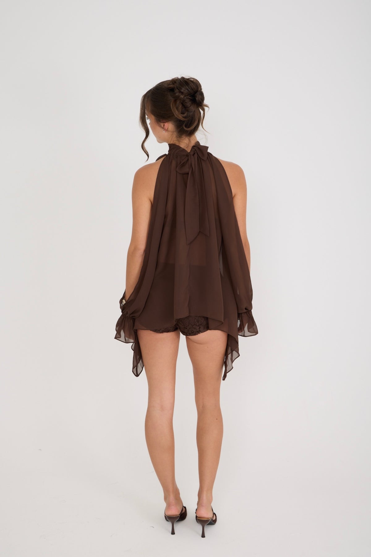 Hattie Lace Hot Pants | Brown