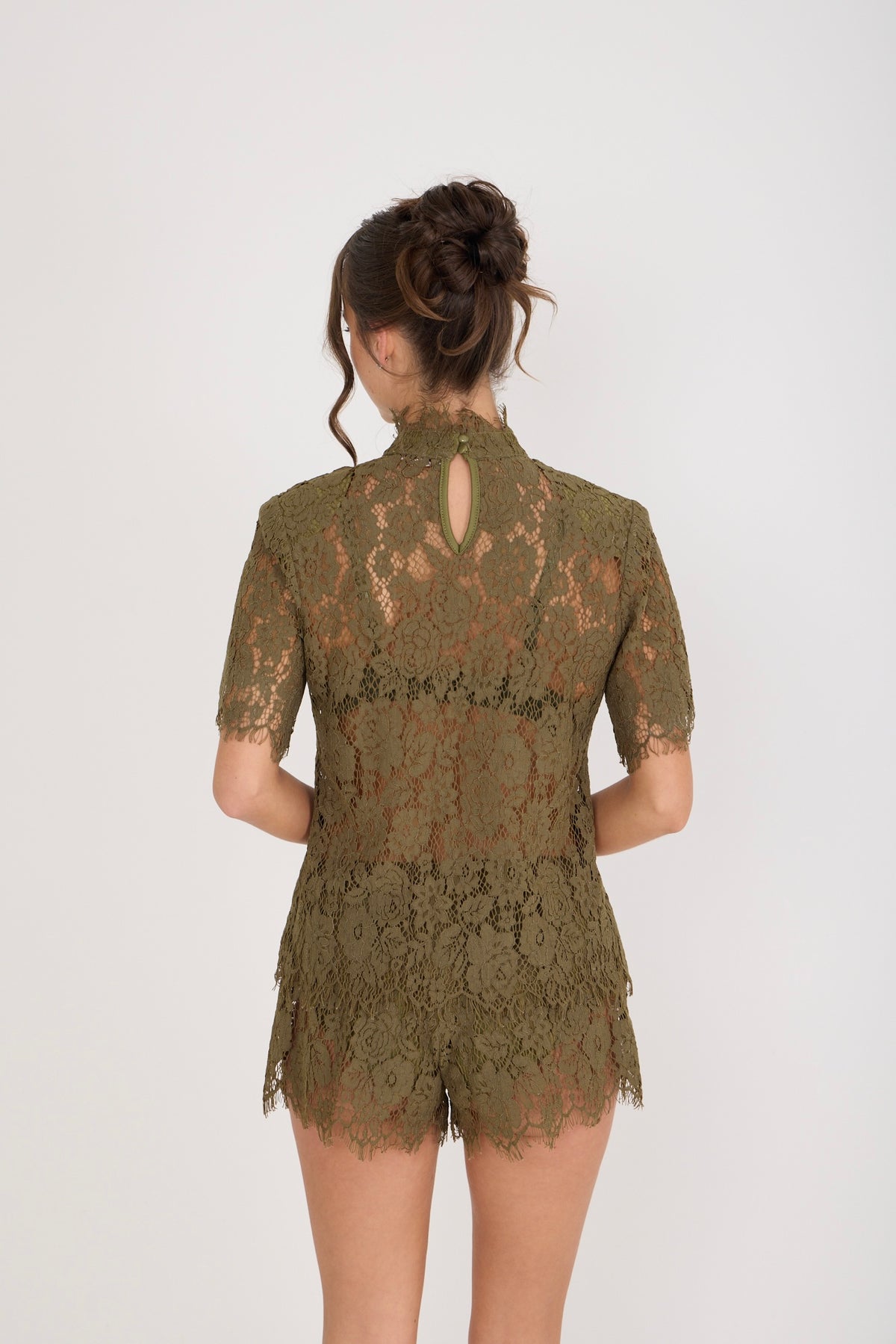 Isabelle Lace T-Shirt | Olive