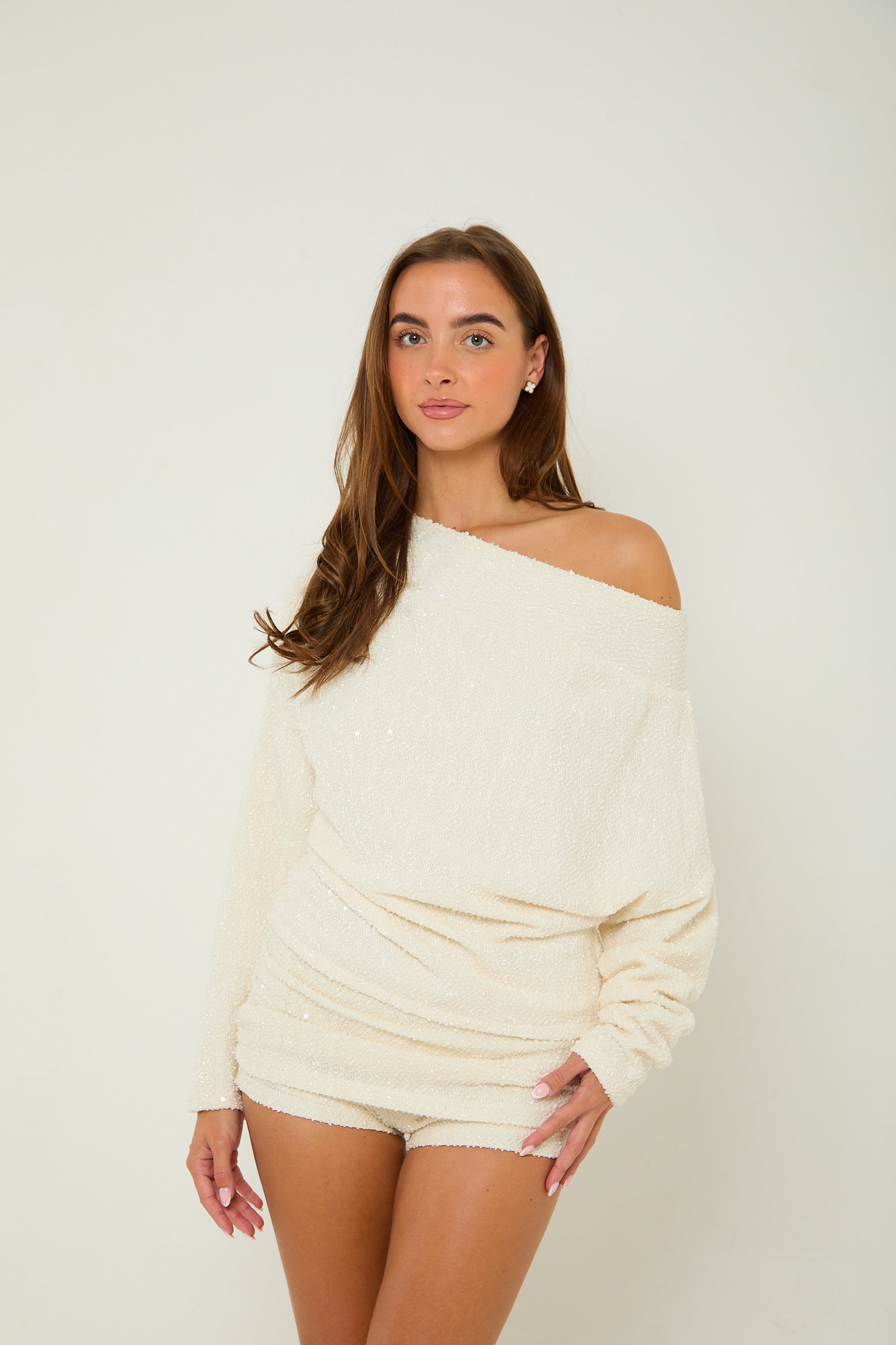 Lily One Shoulder Jumper Cream