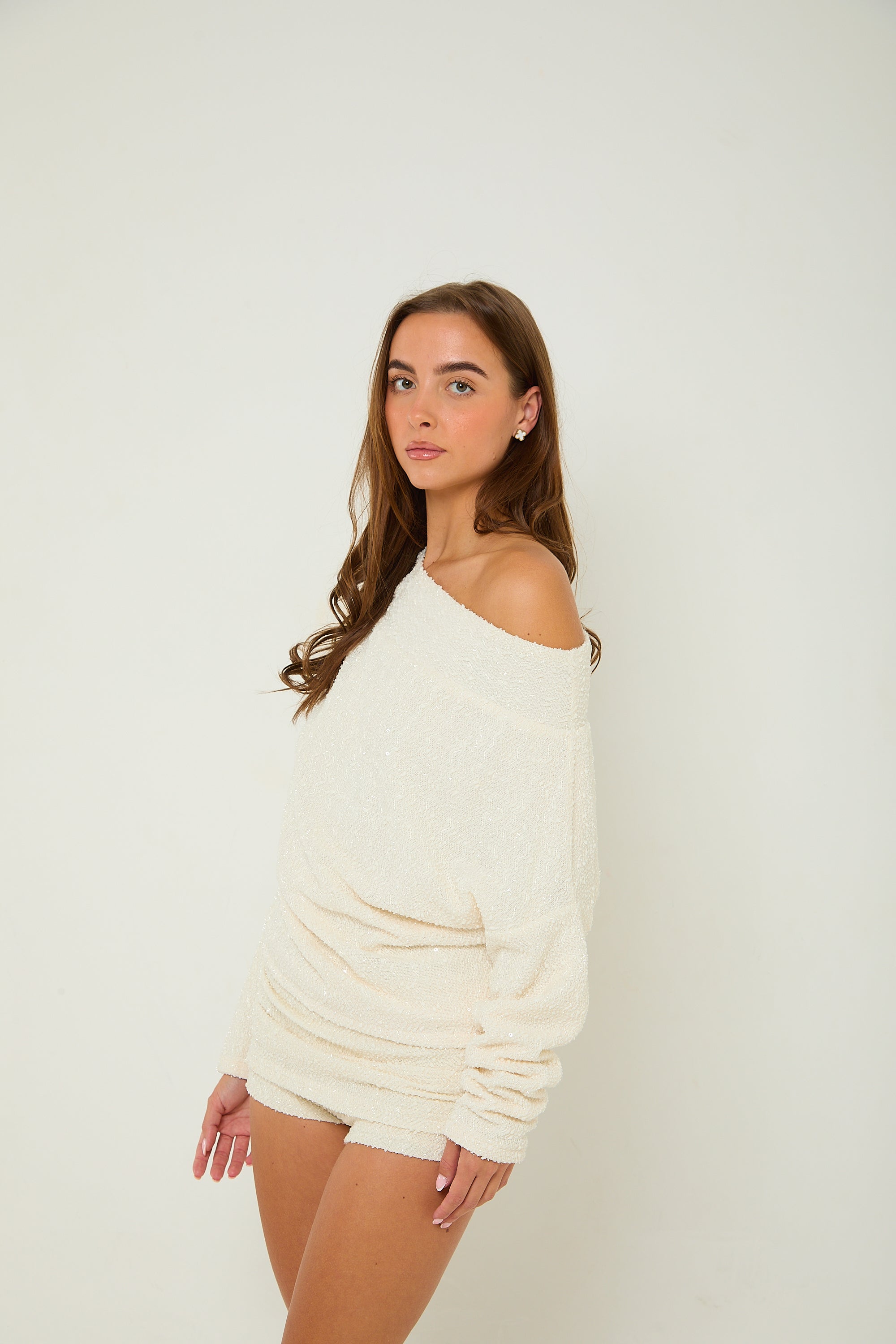 Lily One Shoulder Jumper | Cream