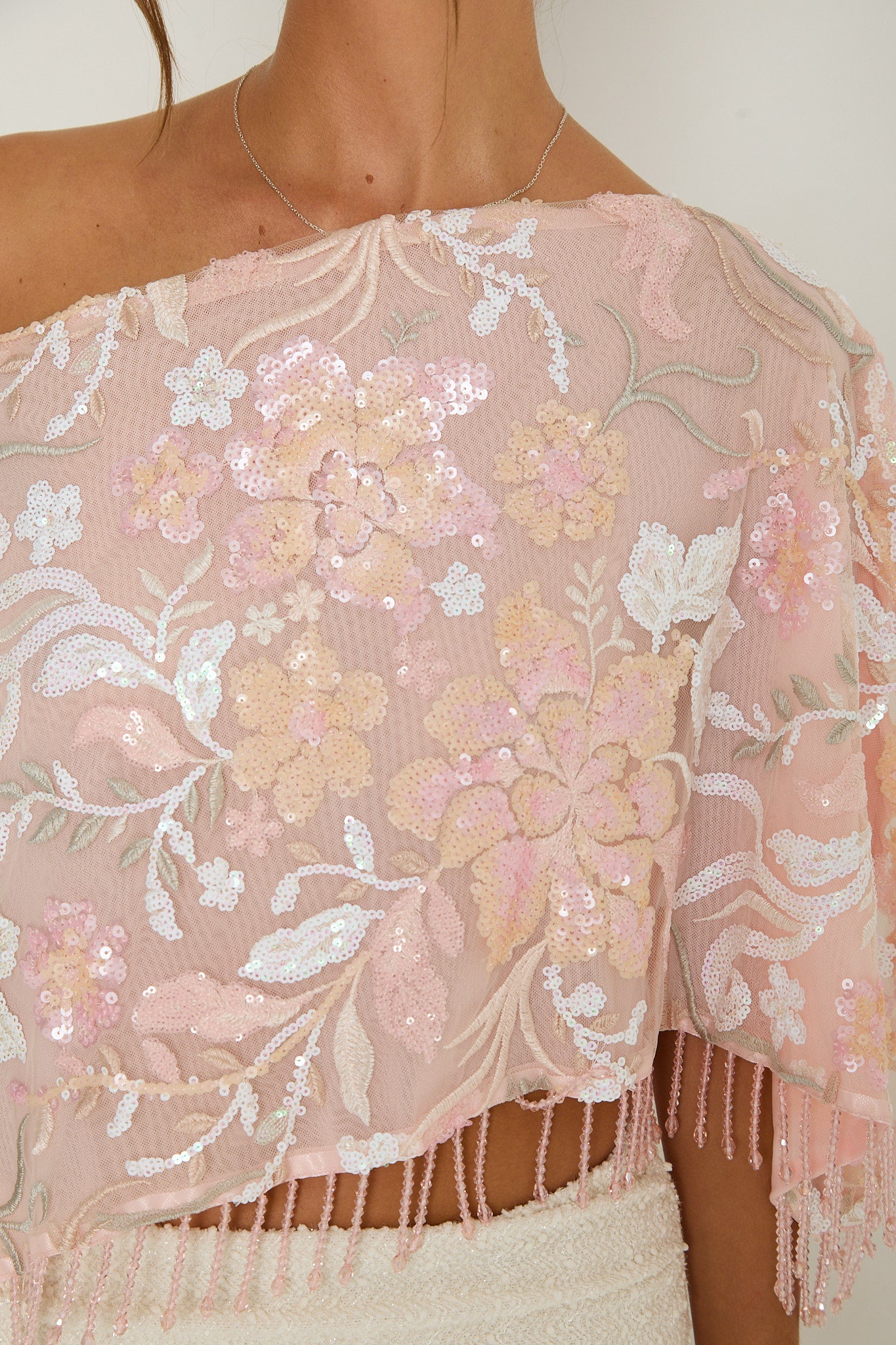 Paloma Sequin Poncho | Pink