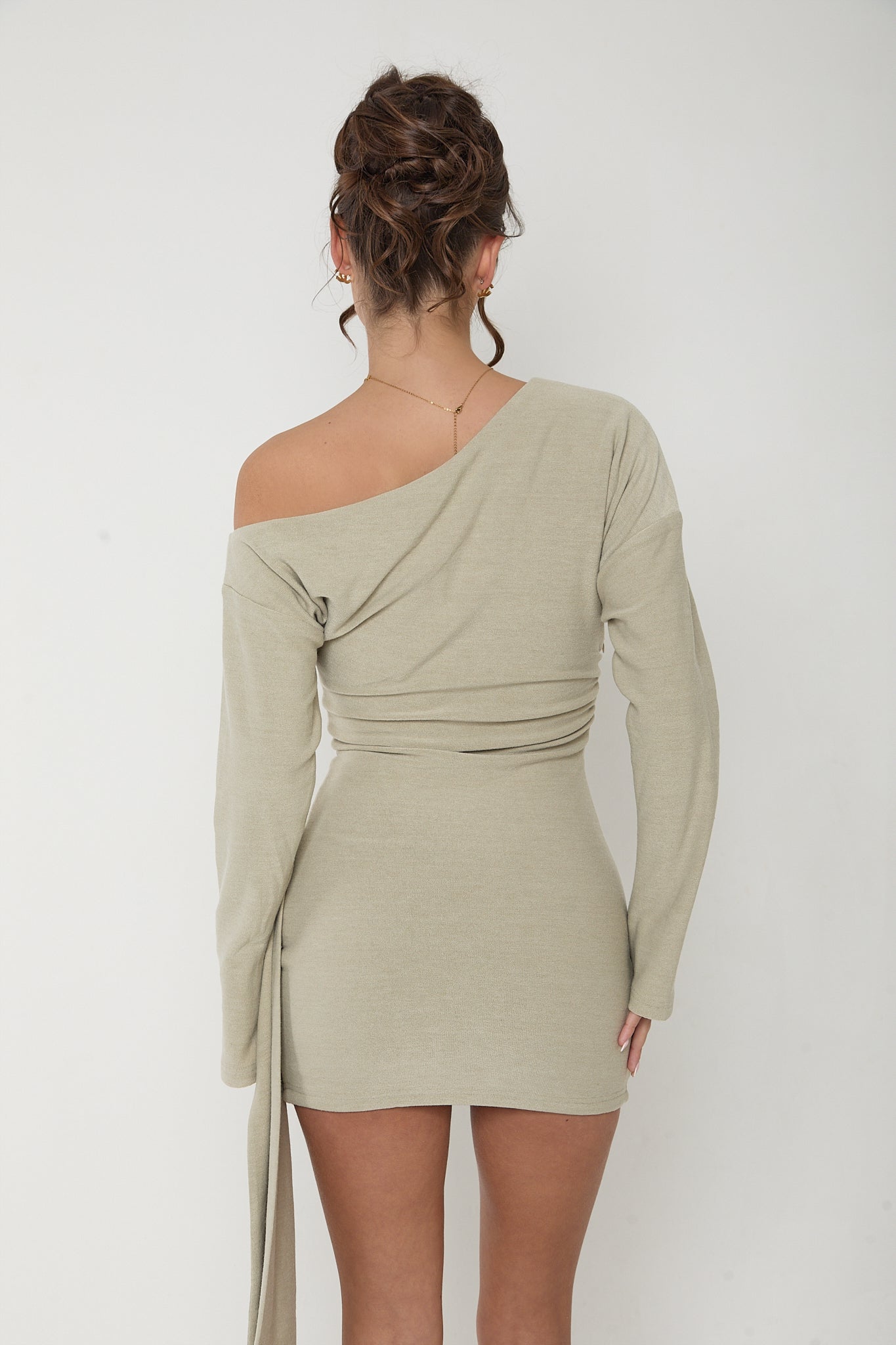 HAILEY Asymmetric Drape Dress | SAGE