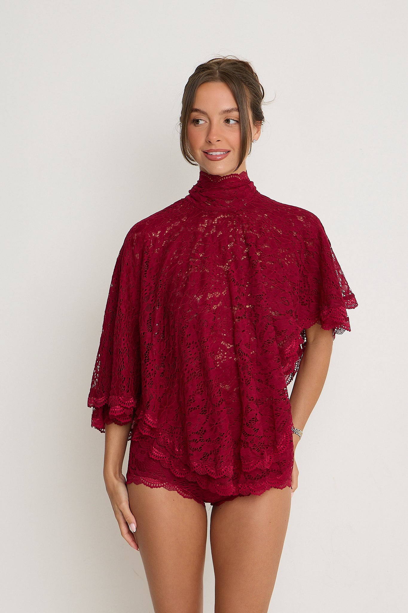 Carmen Lace Top | Burgundy *dispatch 18th May*