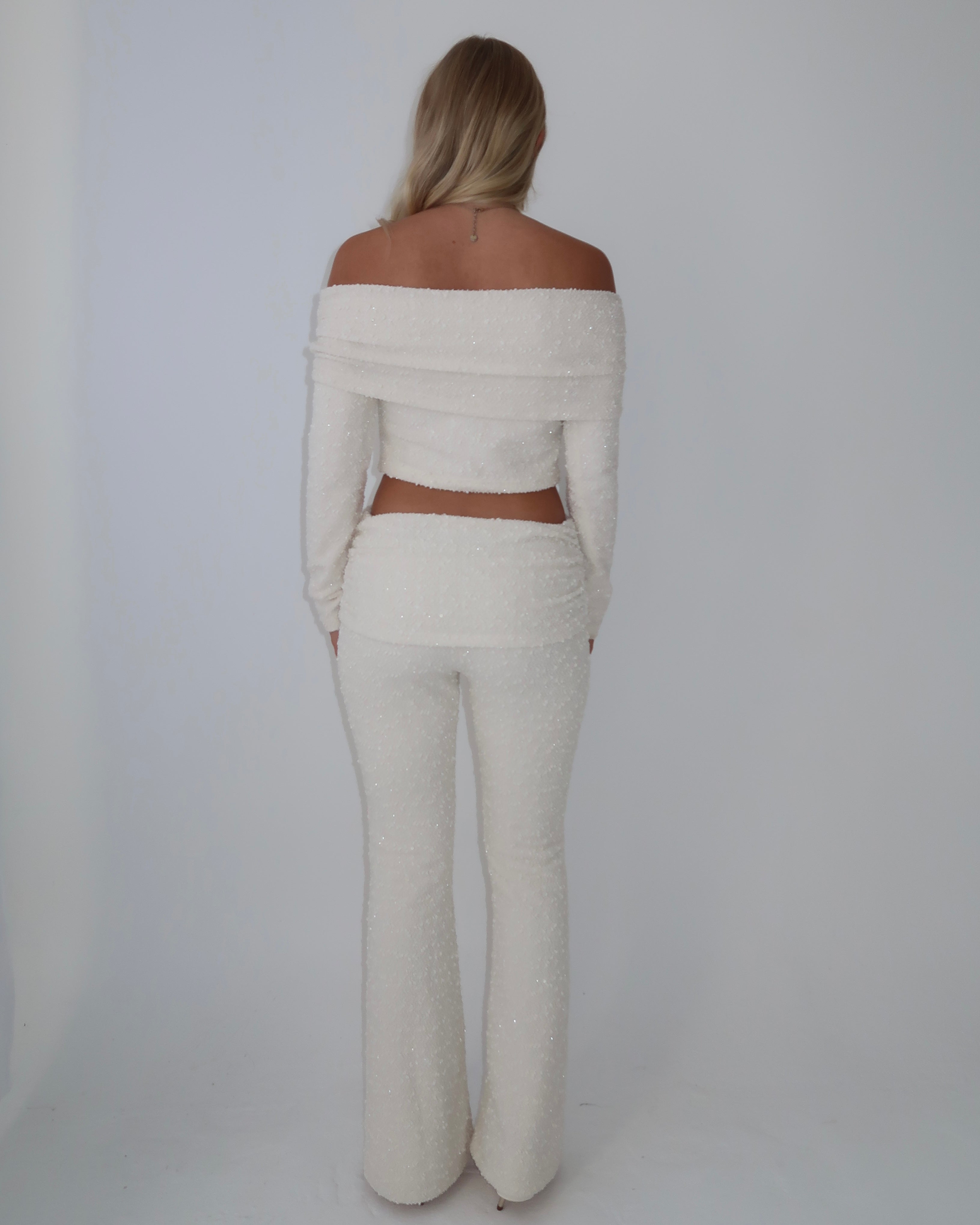 Long Sleeve Off the Shoulder Top | Cream