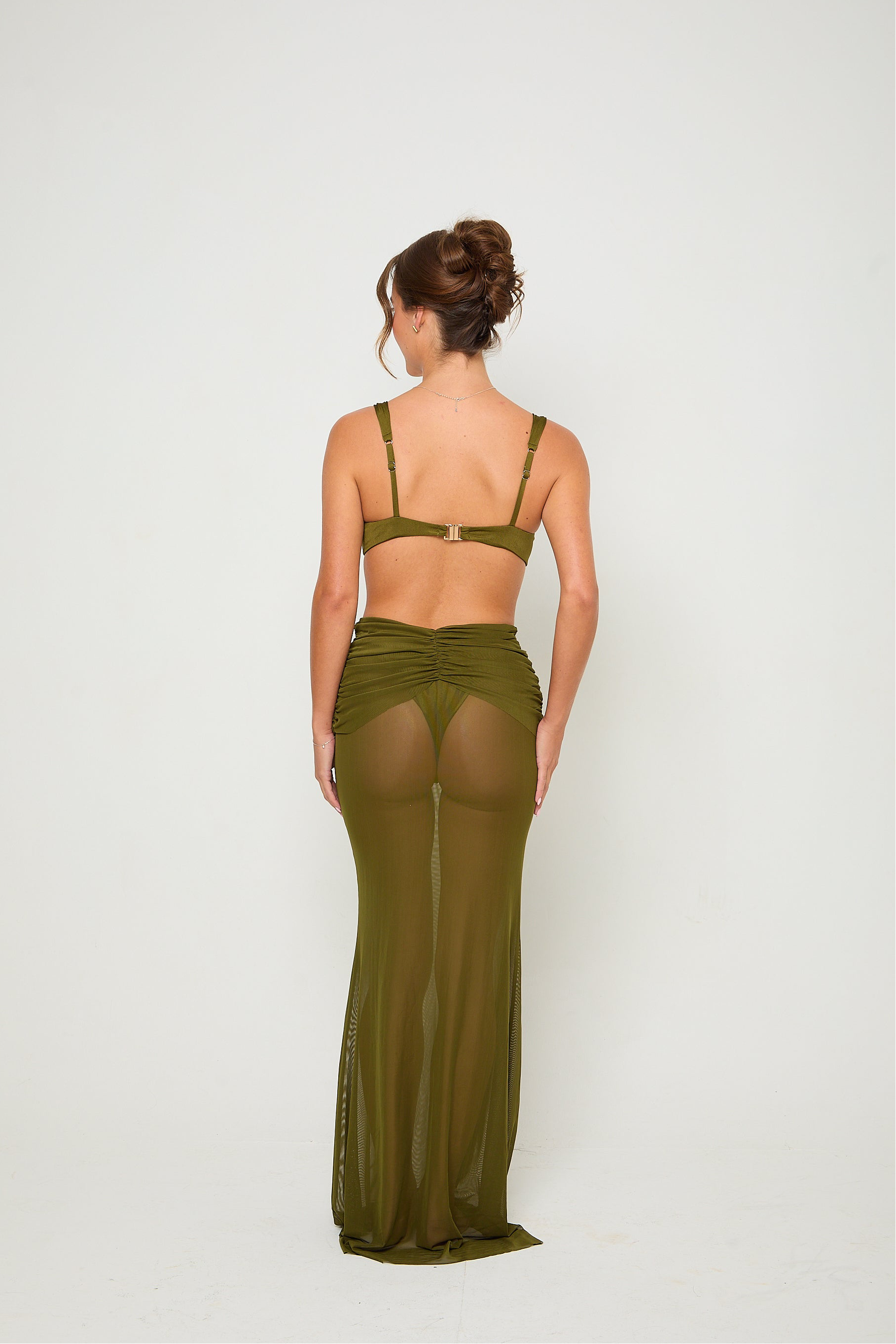 Marnie Mesh Maxi Skirt | Khaki