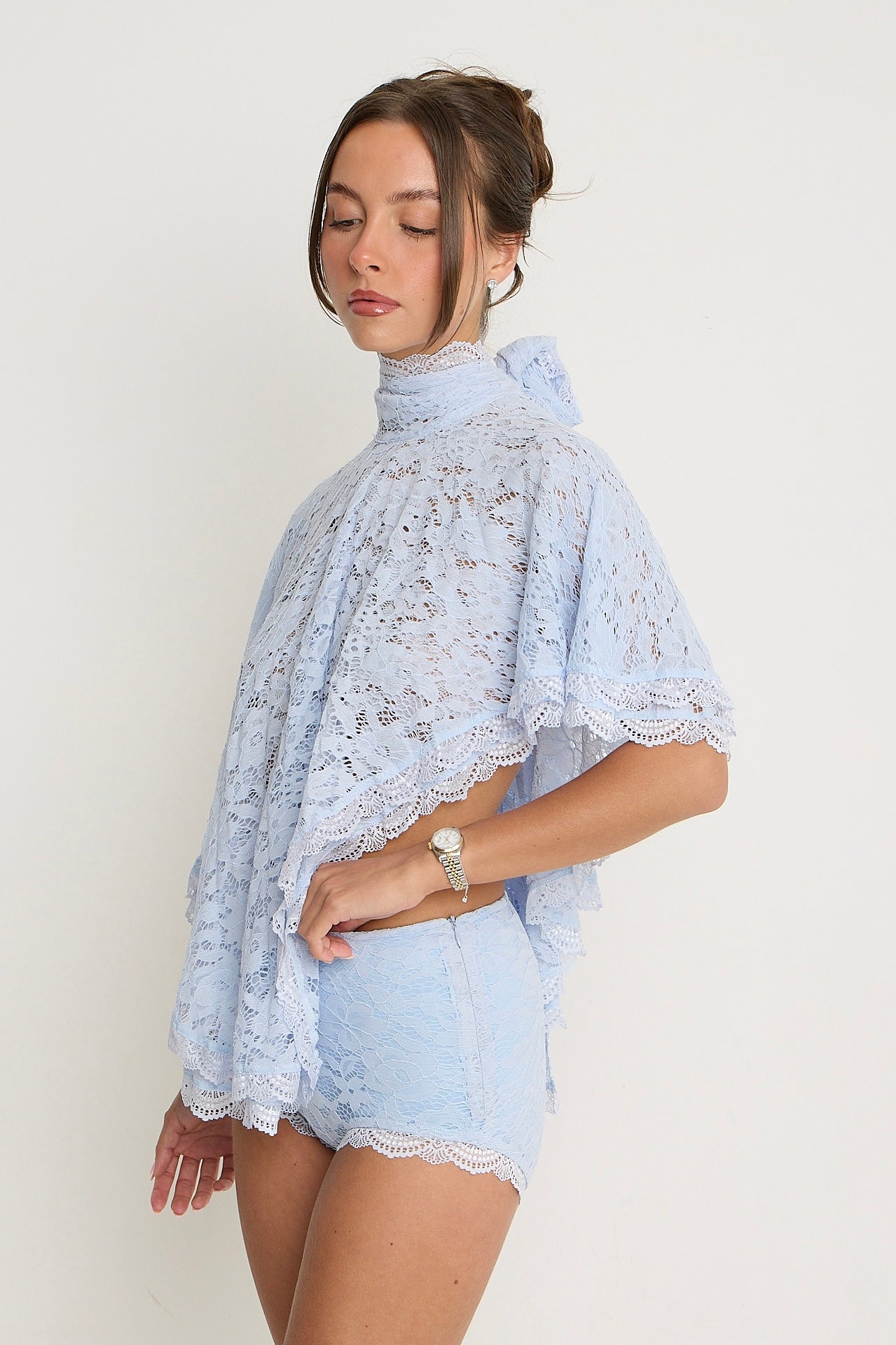 Carmen Lace Top | Powder Blue *dispatch 18th May*