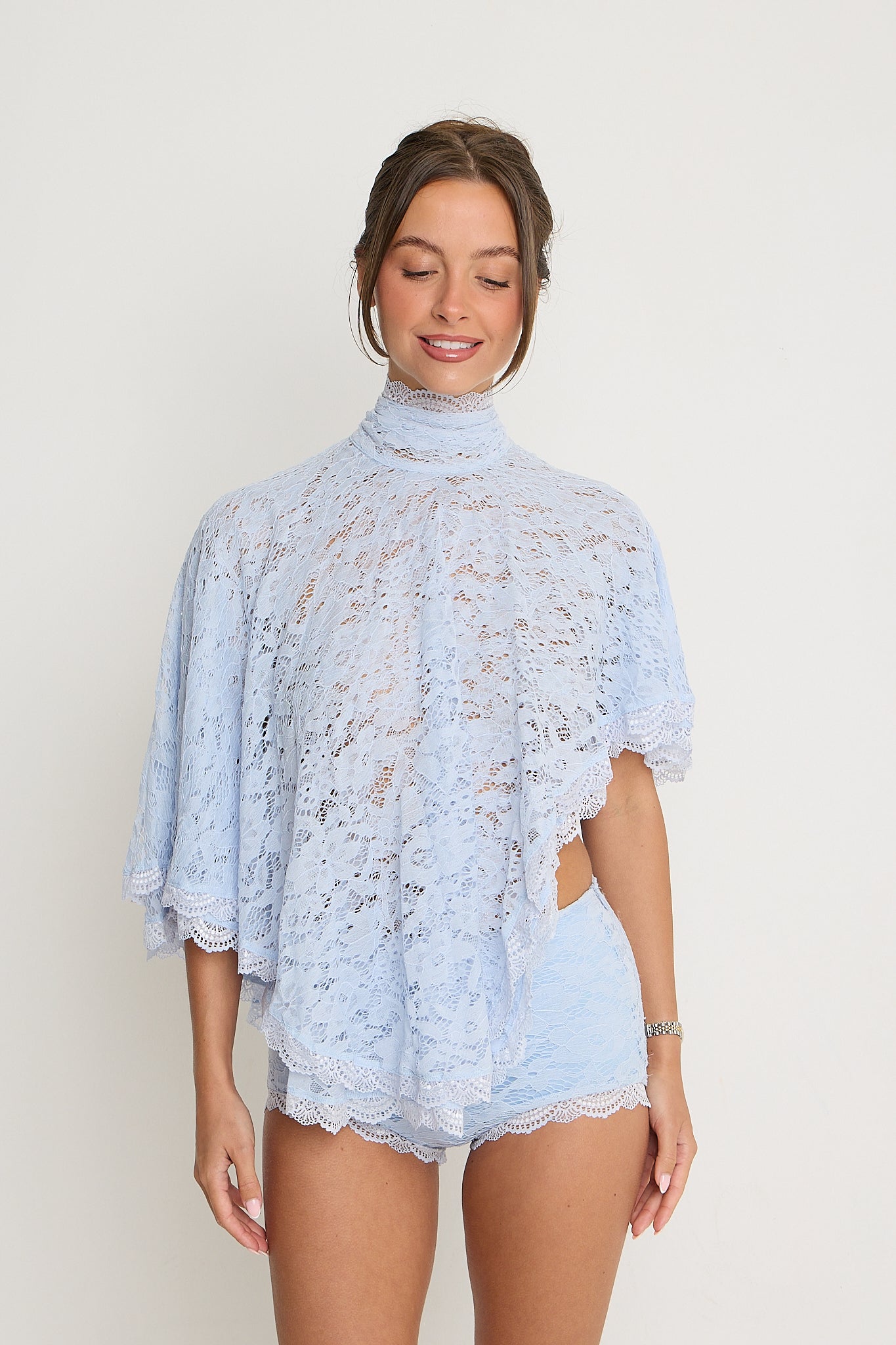 Carmen Lace Top | Powder Blue *dispatch 18th May*