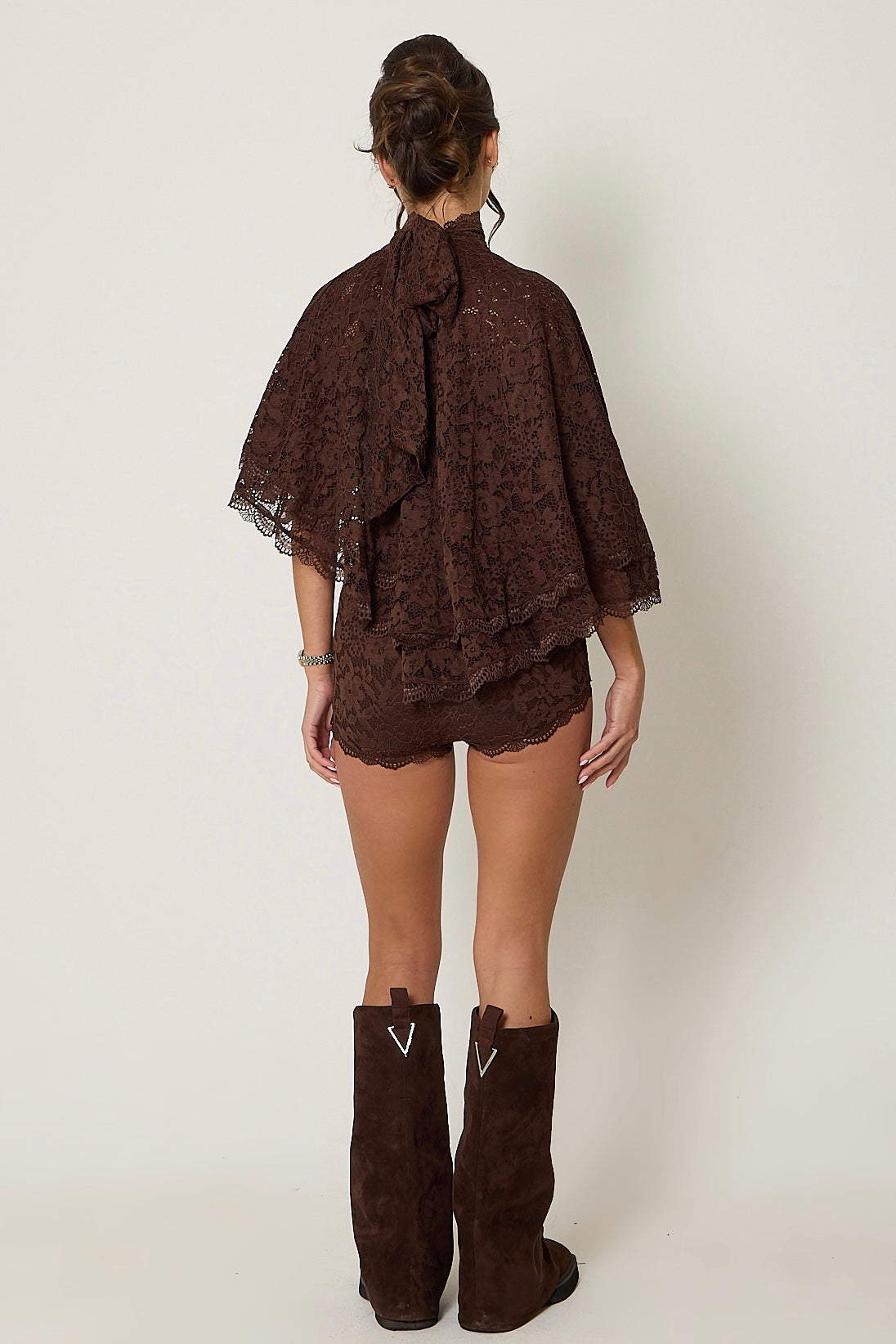 Carmen Lace Shorts | Brown