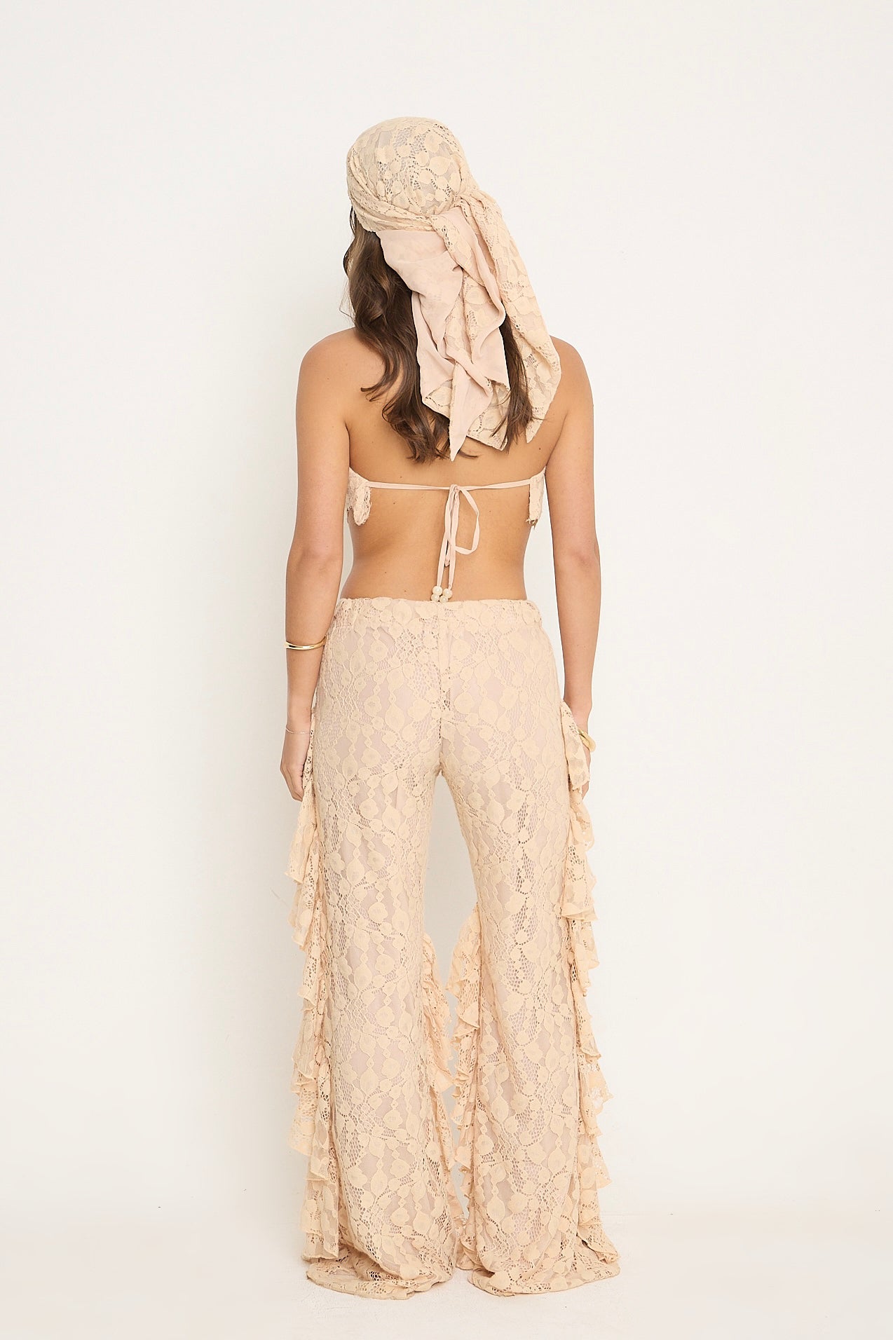 Sydney Lace Ruffle Trousers | Beige *dispatch 10th June*