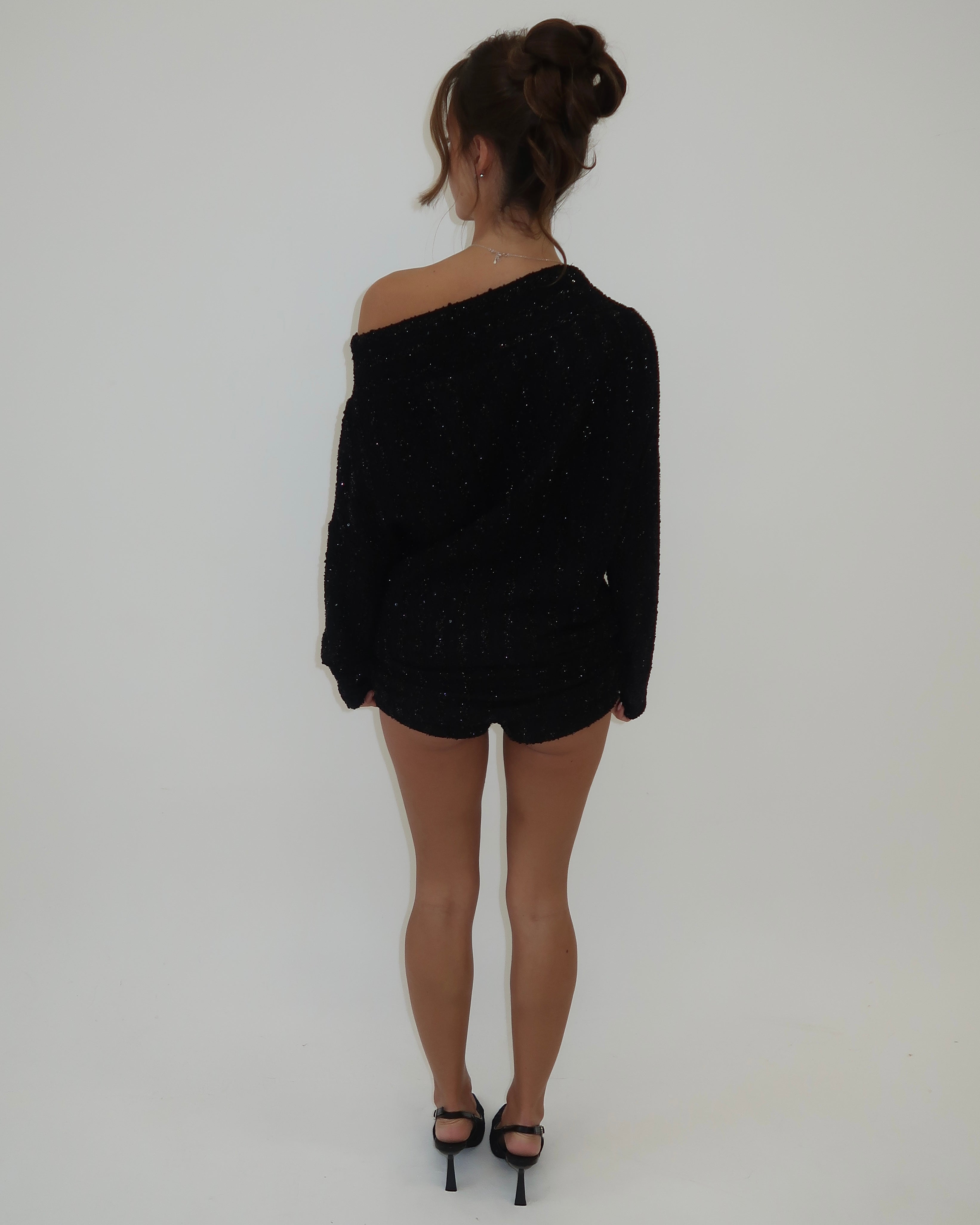 Black Mini Ruched Shorts ‘Lily’