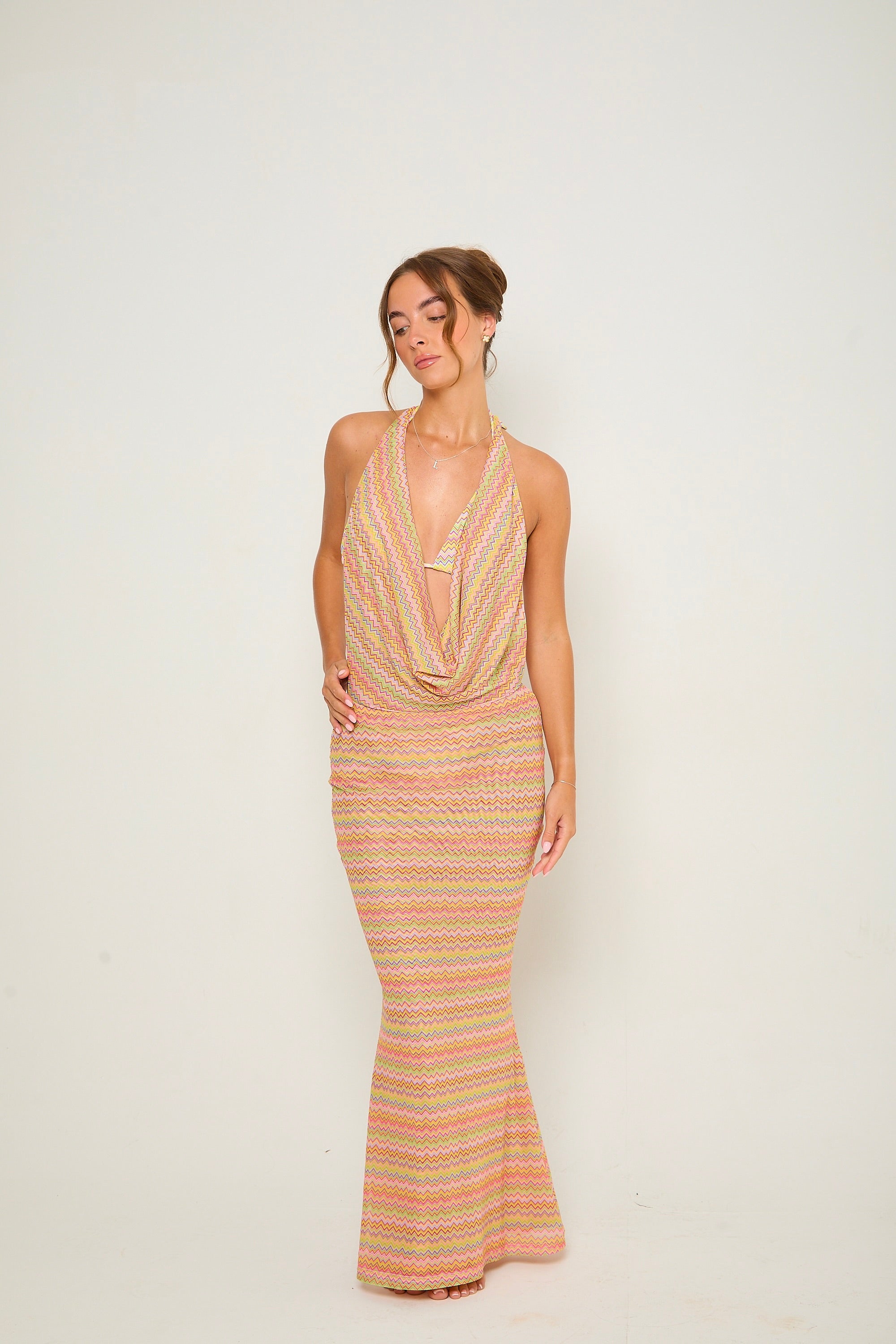 Miley ZigZag Maxi Dress | Multi