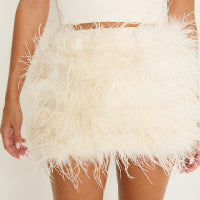 Feather Skirt | Cream