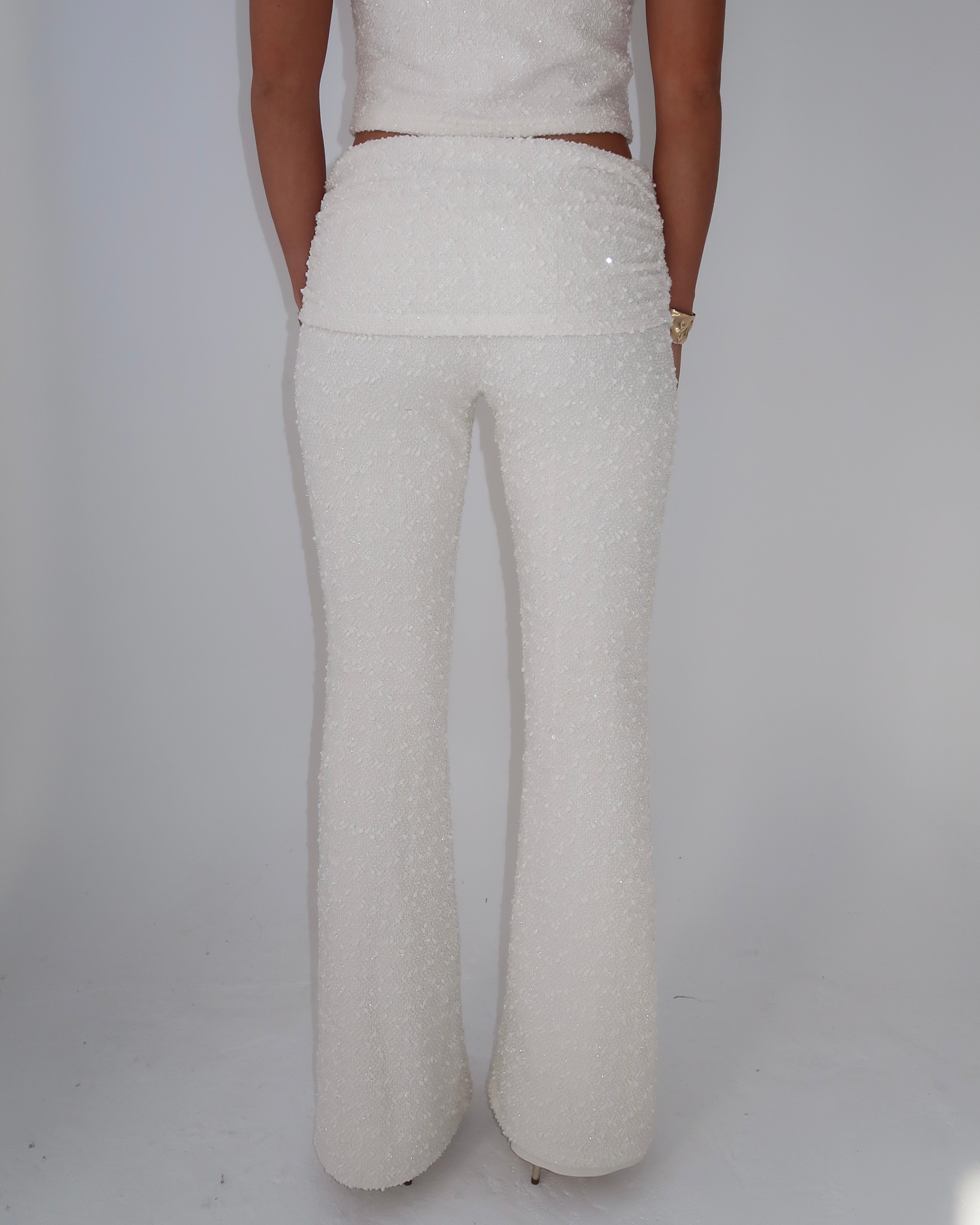Cream Wide Leg Trousers