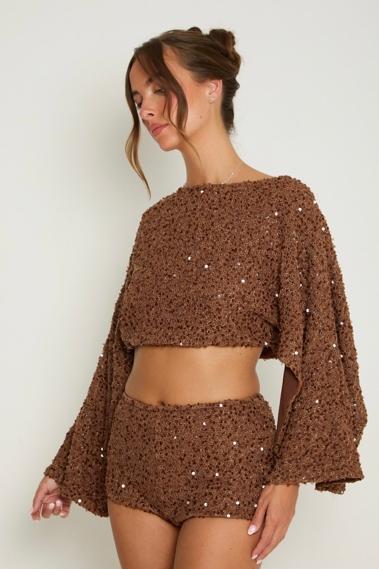 Sadie Boucle Poncho | Brown