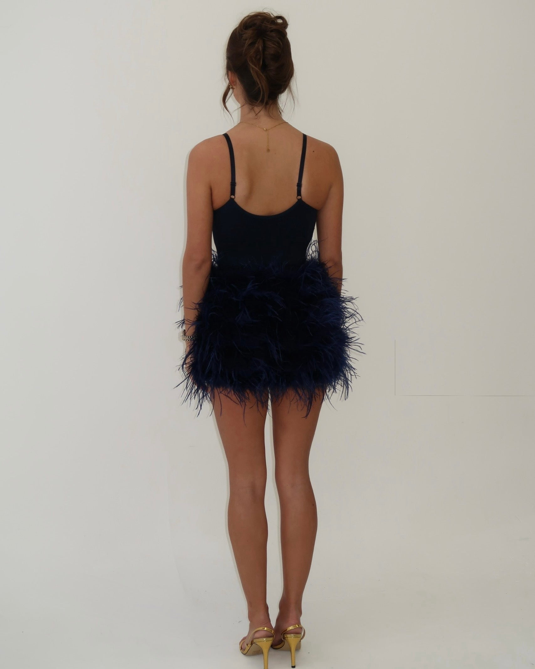 Feather Skirt | Navy