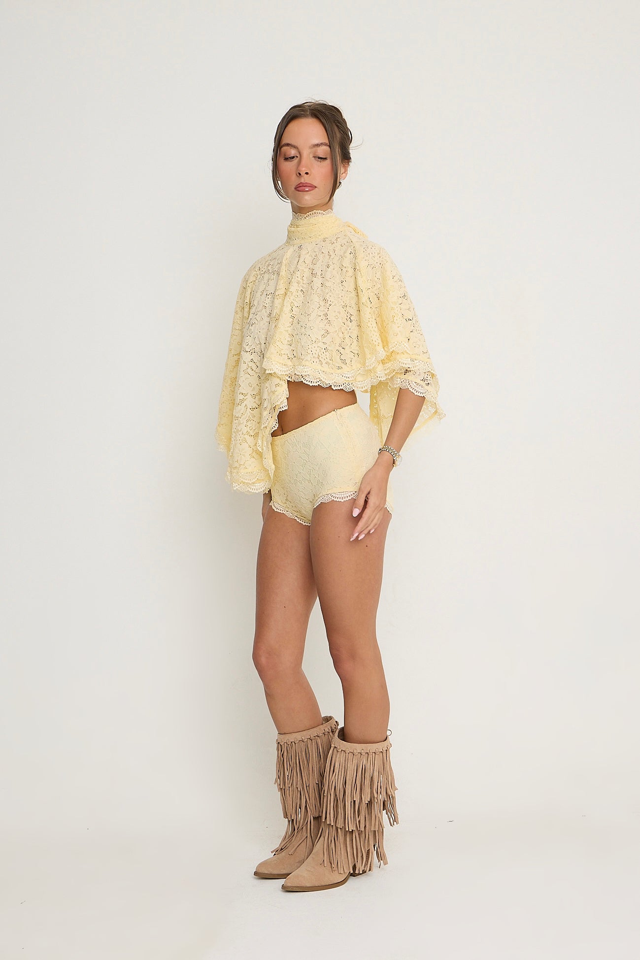 Carmen Lace Shorts | Lemon *dispatch 12th May*