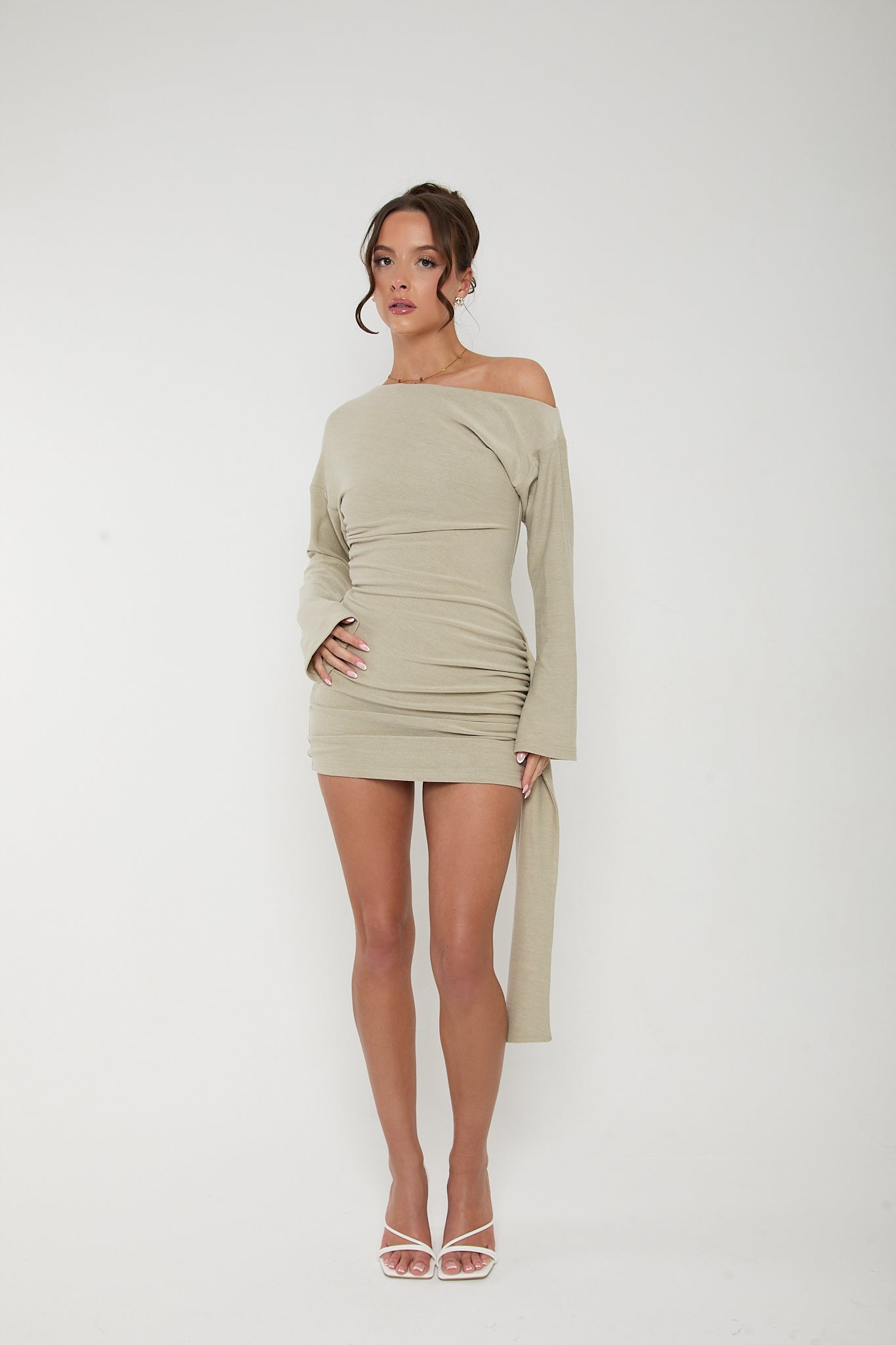 HAILEY Asymmetric Drape Dress | SAGE