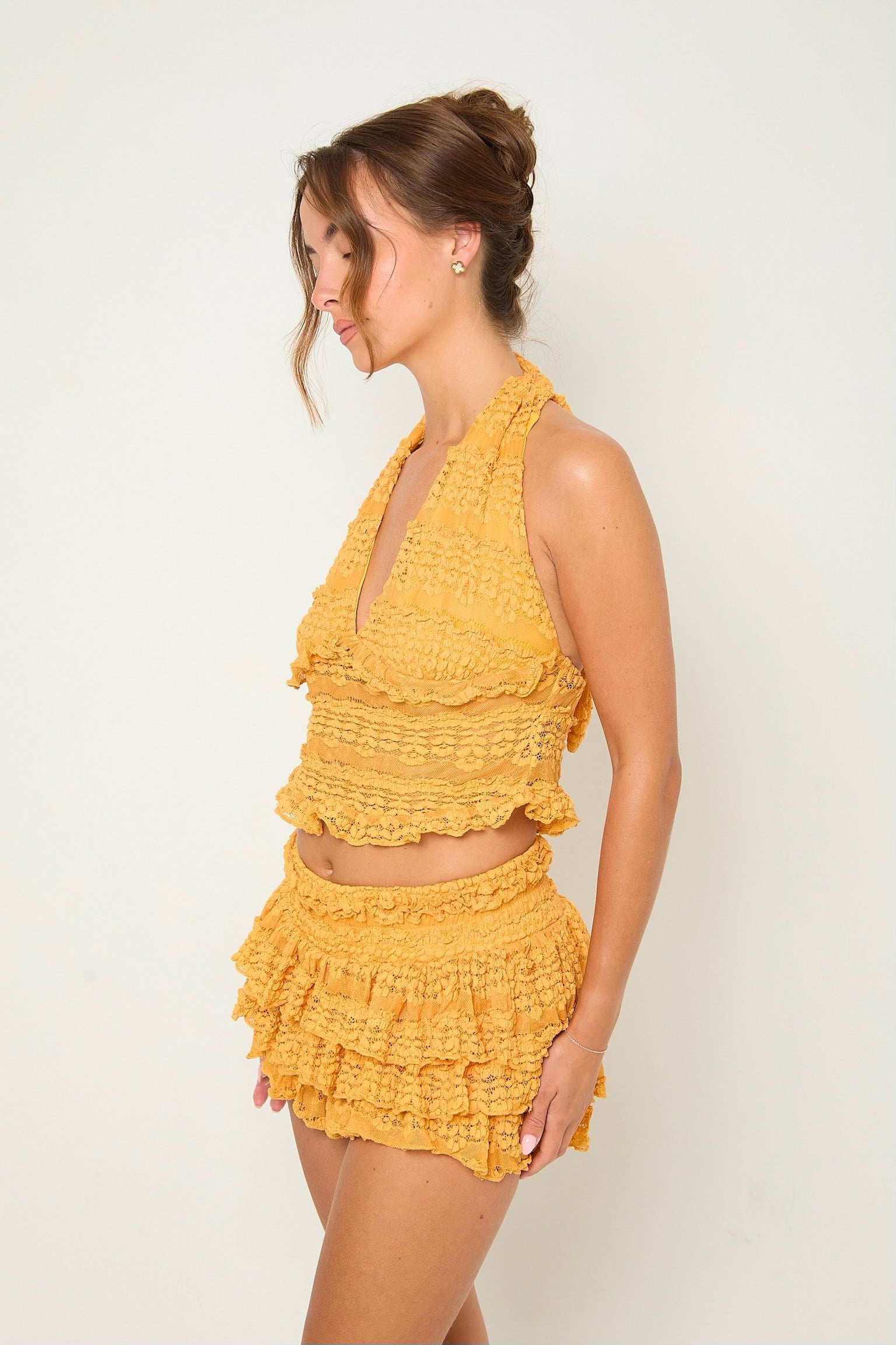 Tilly Lace Ruffle Co-Ord | Mango