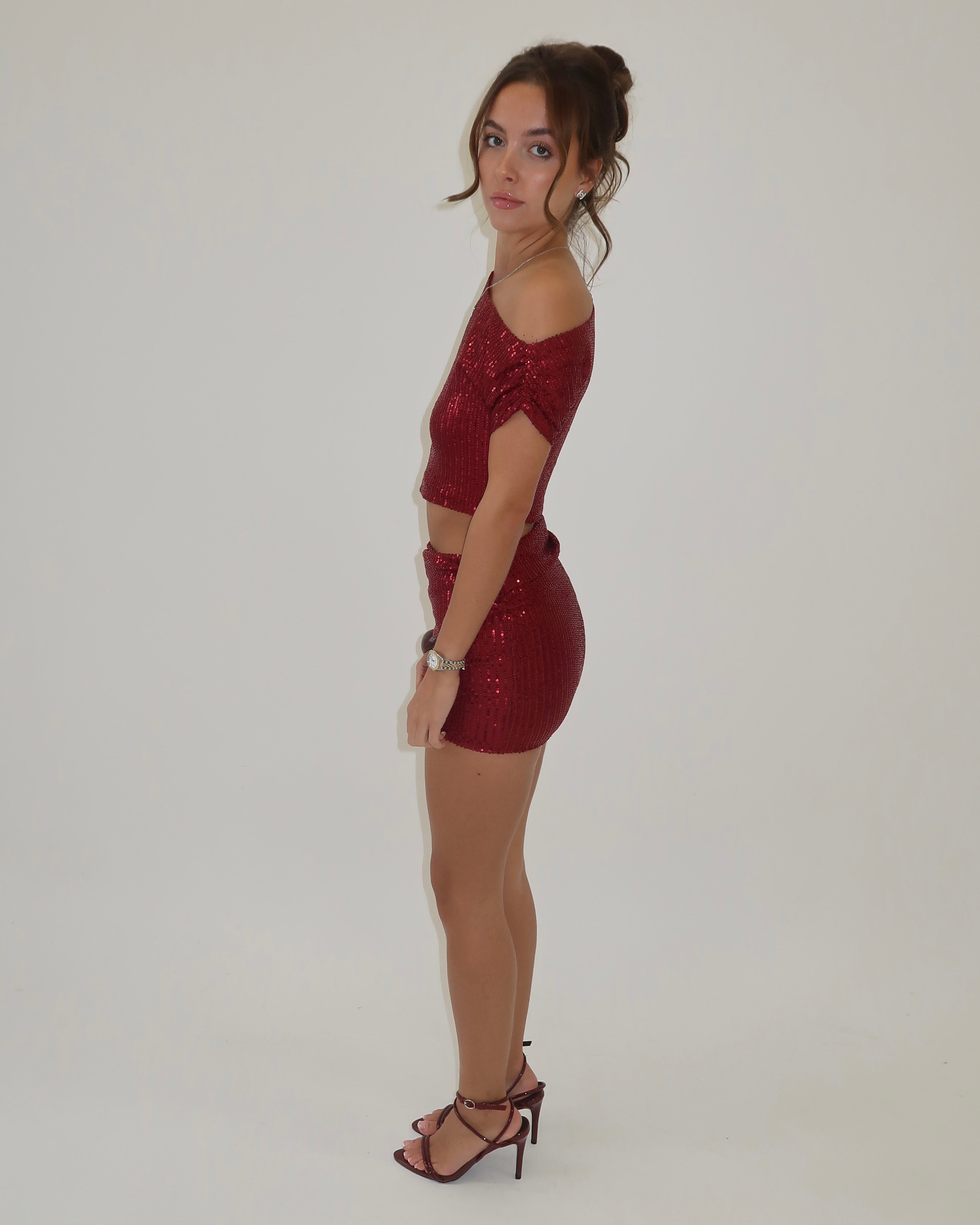 Burgundy Sequin Co-Ord