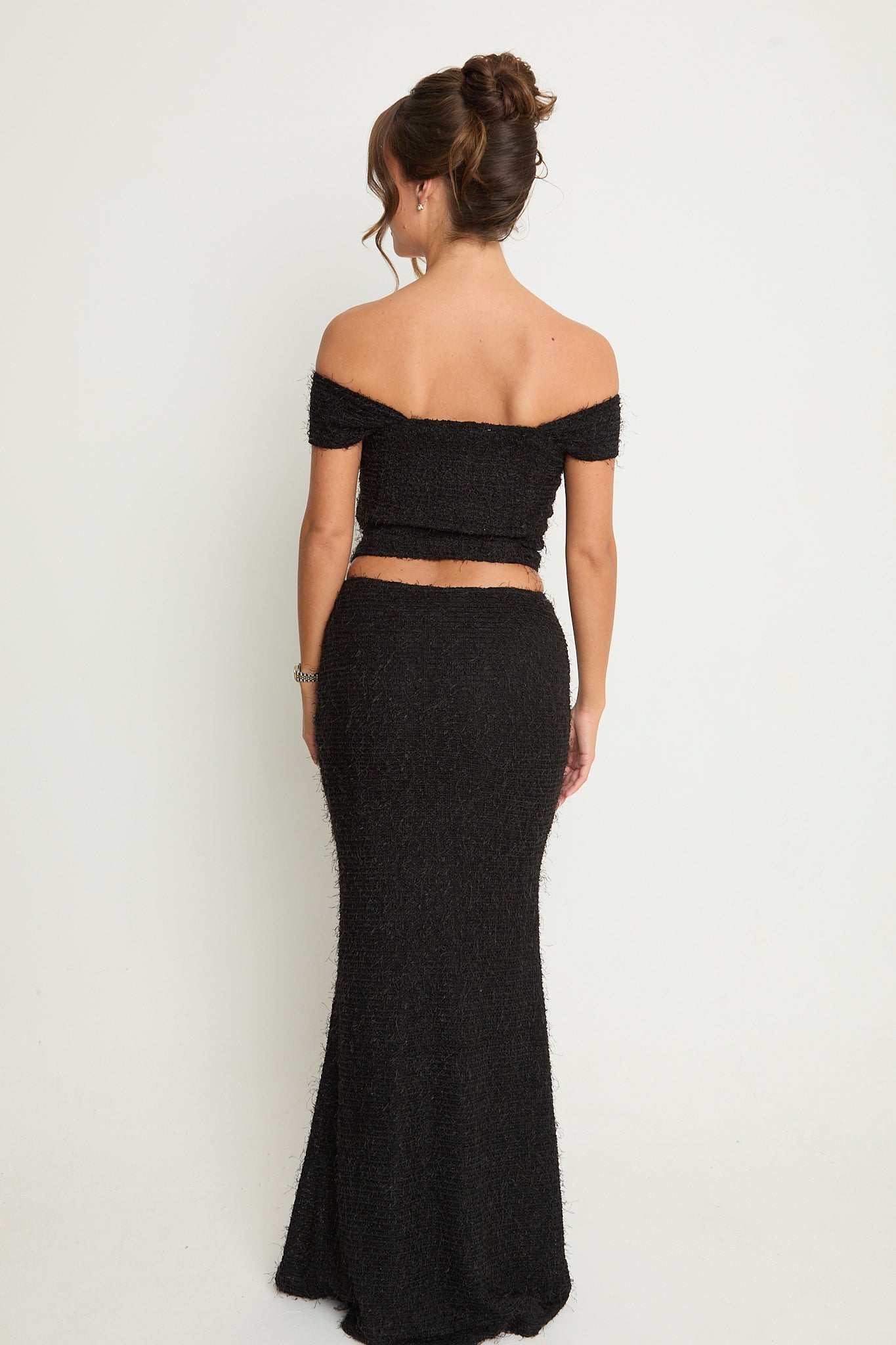 Claudia Fluffy Maxi Skirt | Black