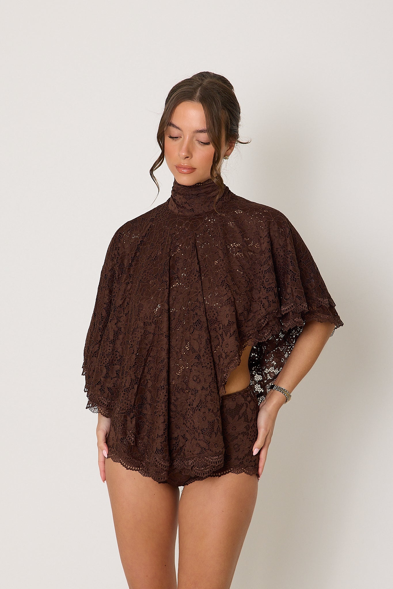 Carmen Lace Top | Brown