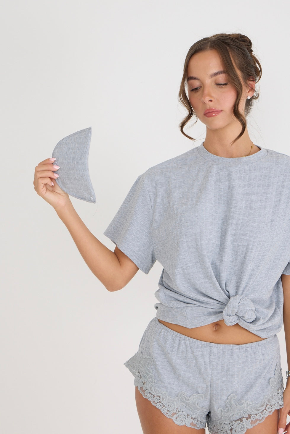 Blaise Pointelle T-Shirt | Grey
