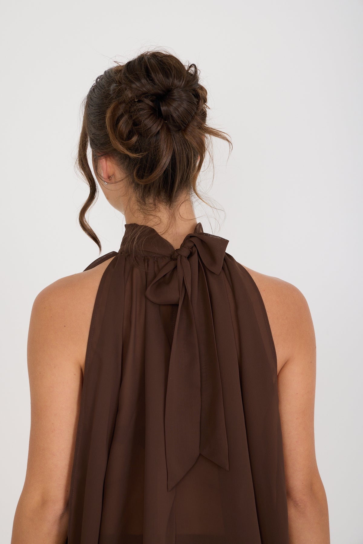 Hattie Chiffon Blouse | Brown