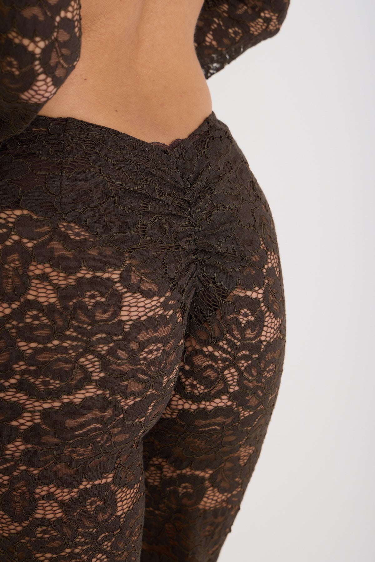 Tate Lace Flared Leggings | Brown