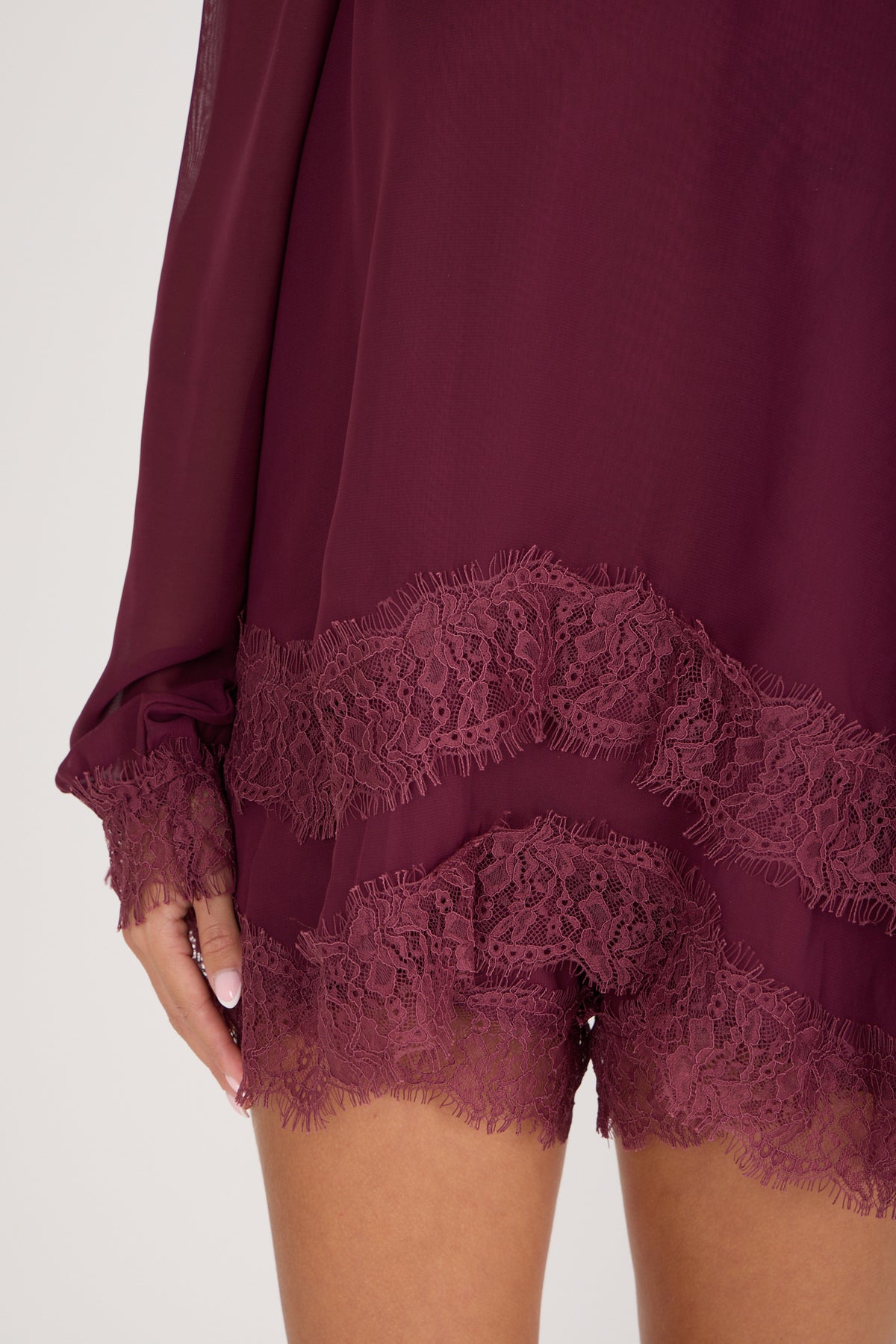 Bella Lace Top & Choker | Wine