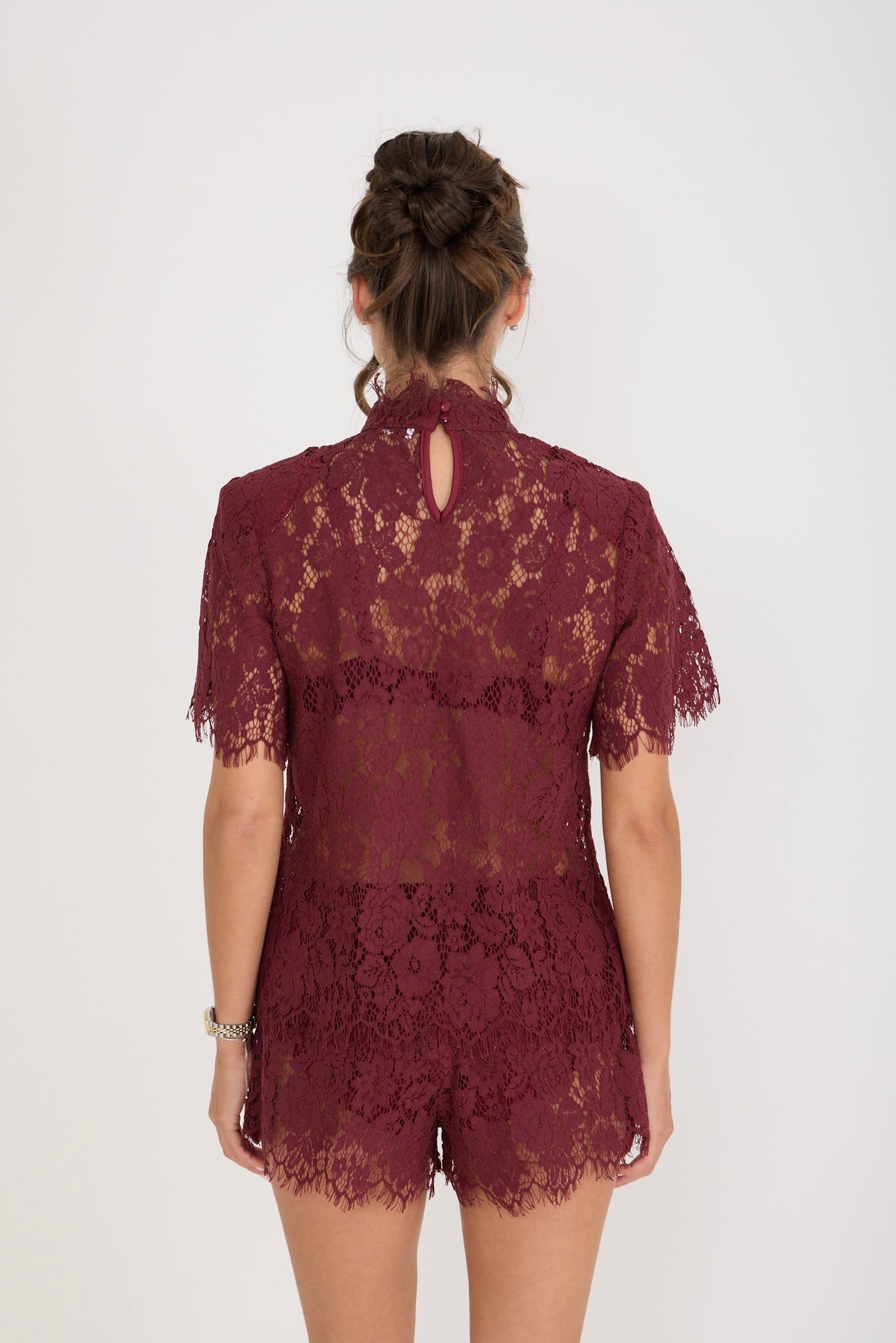 Isabelle Lace T-Shirt | Wine