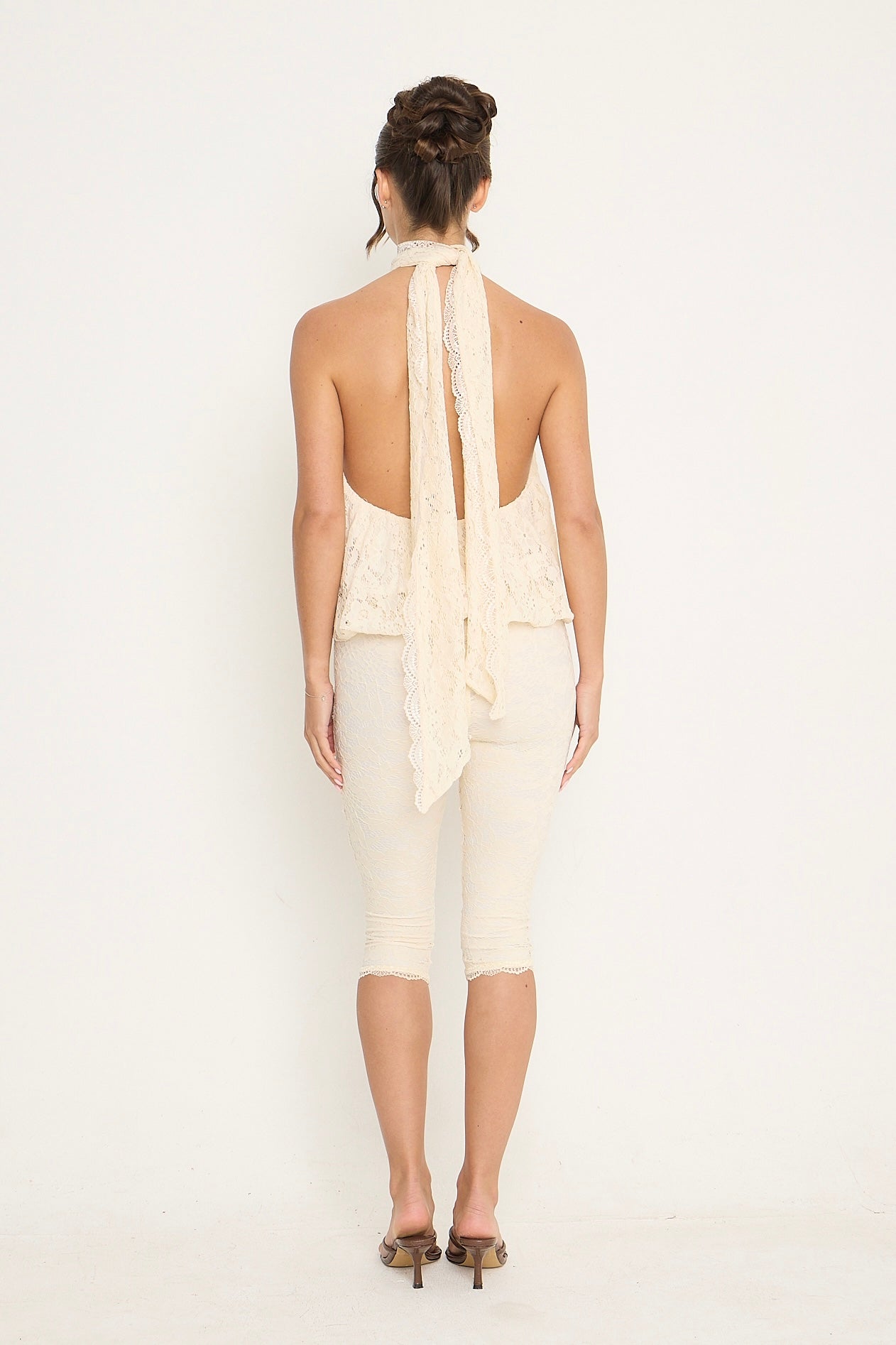 Sophia Lace Capris | Cream