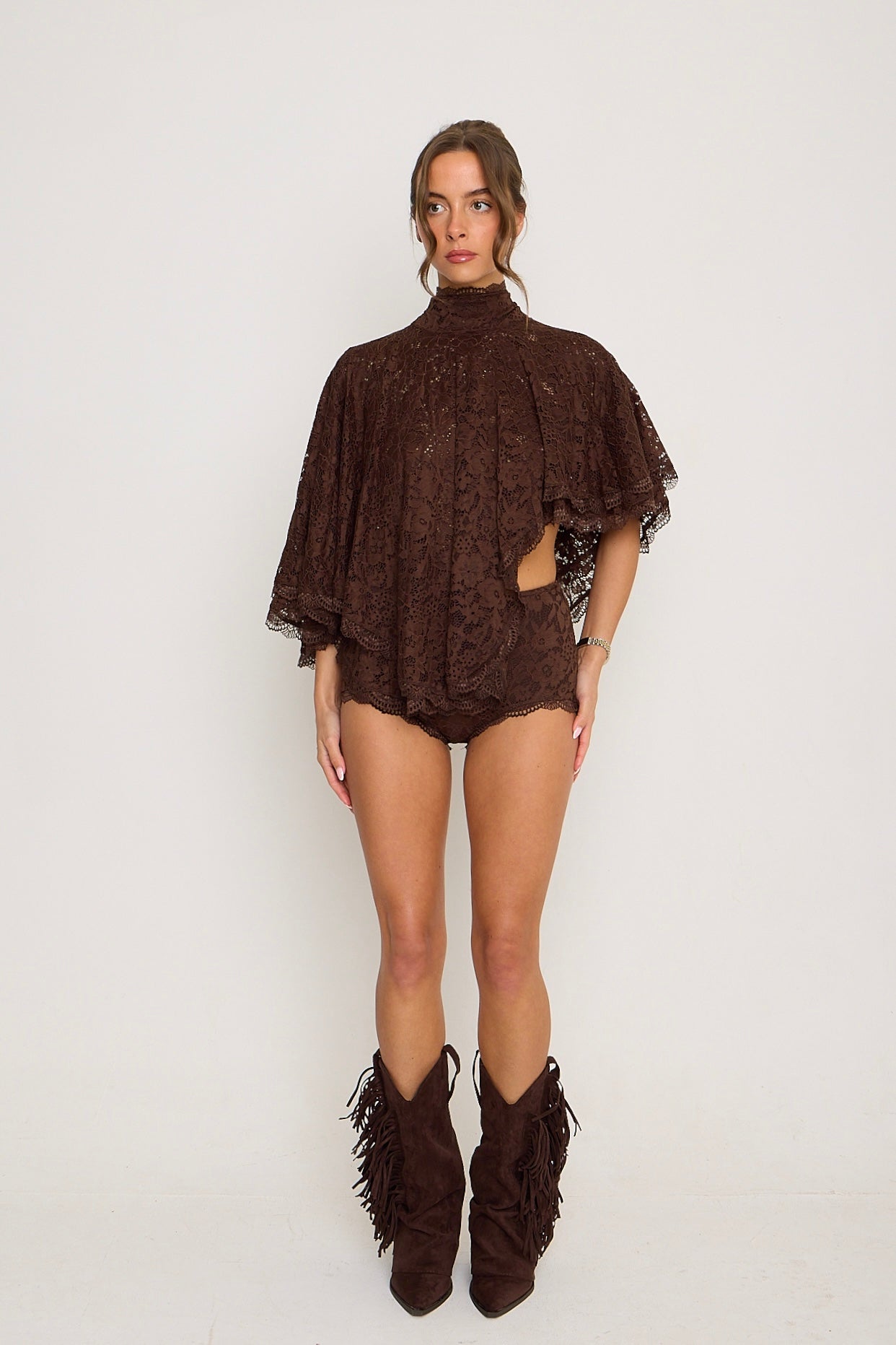 Carmen Lace Shorts | Brown