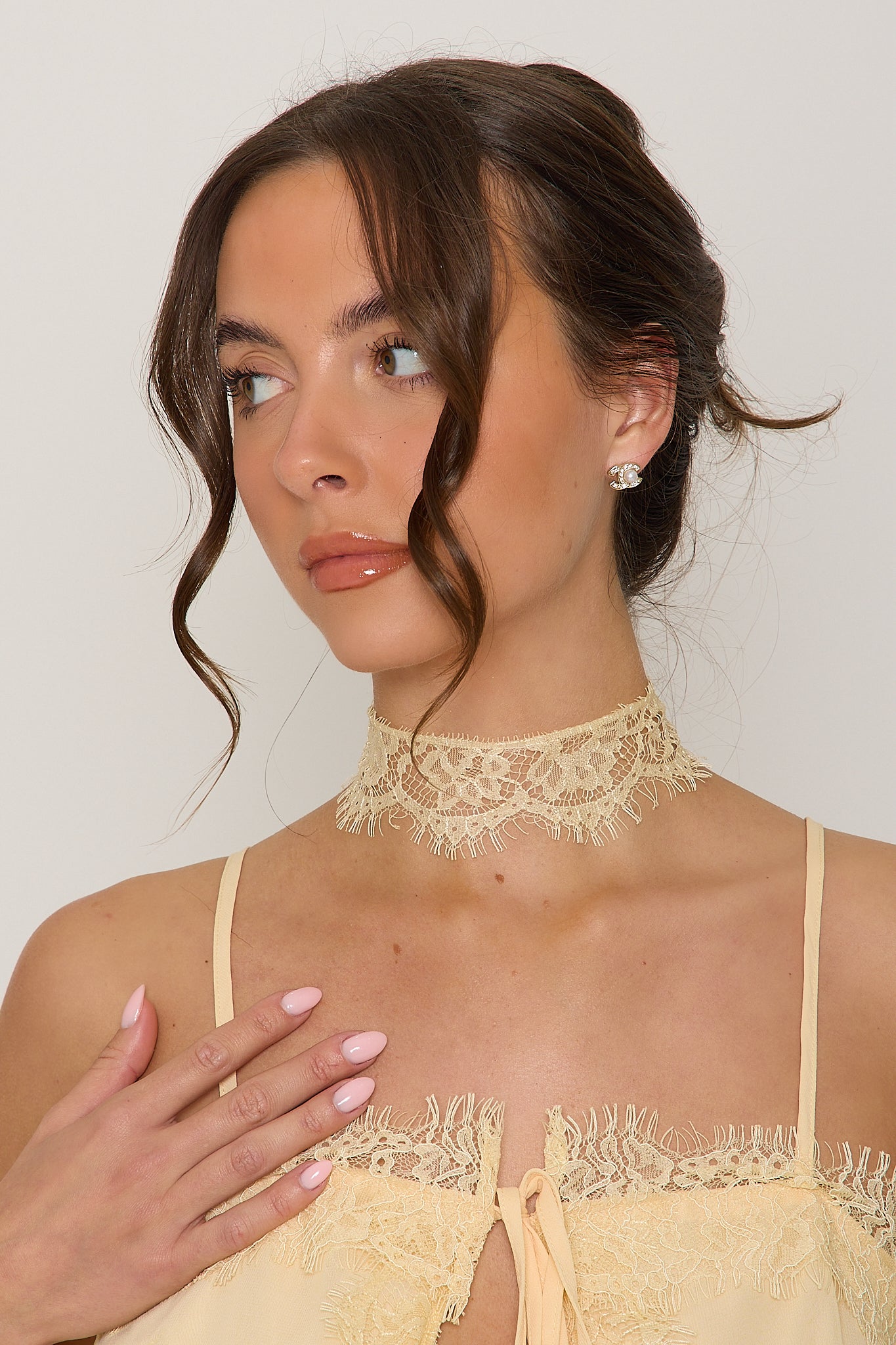 Gigi Lace Top & Choker | Butter Yellow