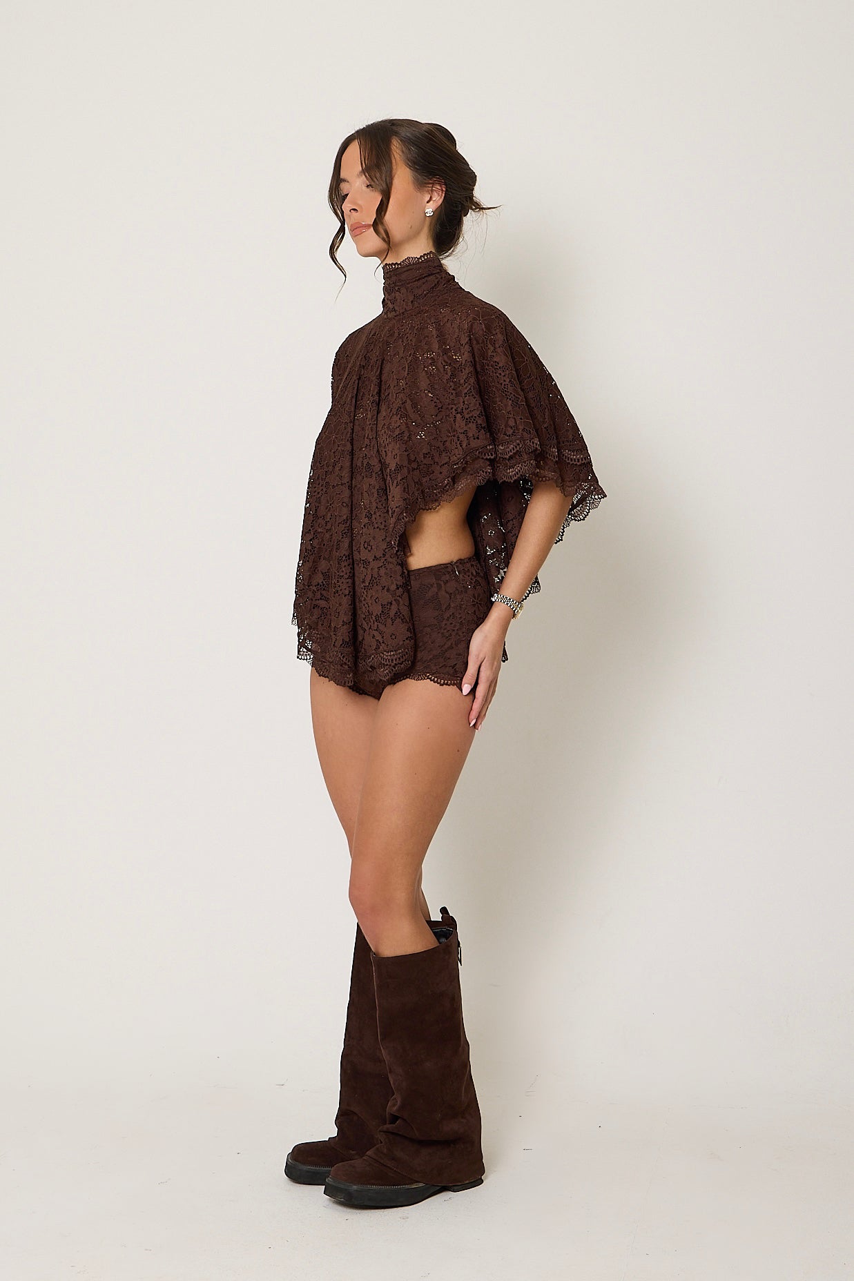 Carmen Lace Shorts | Brown