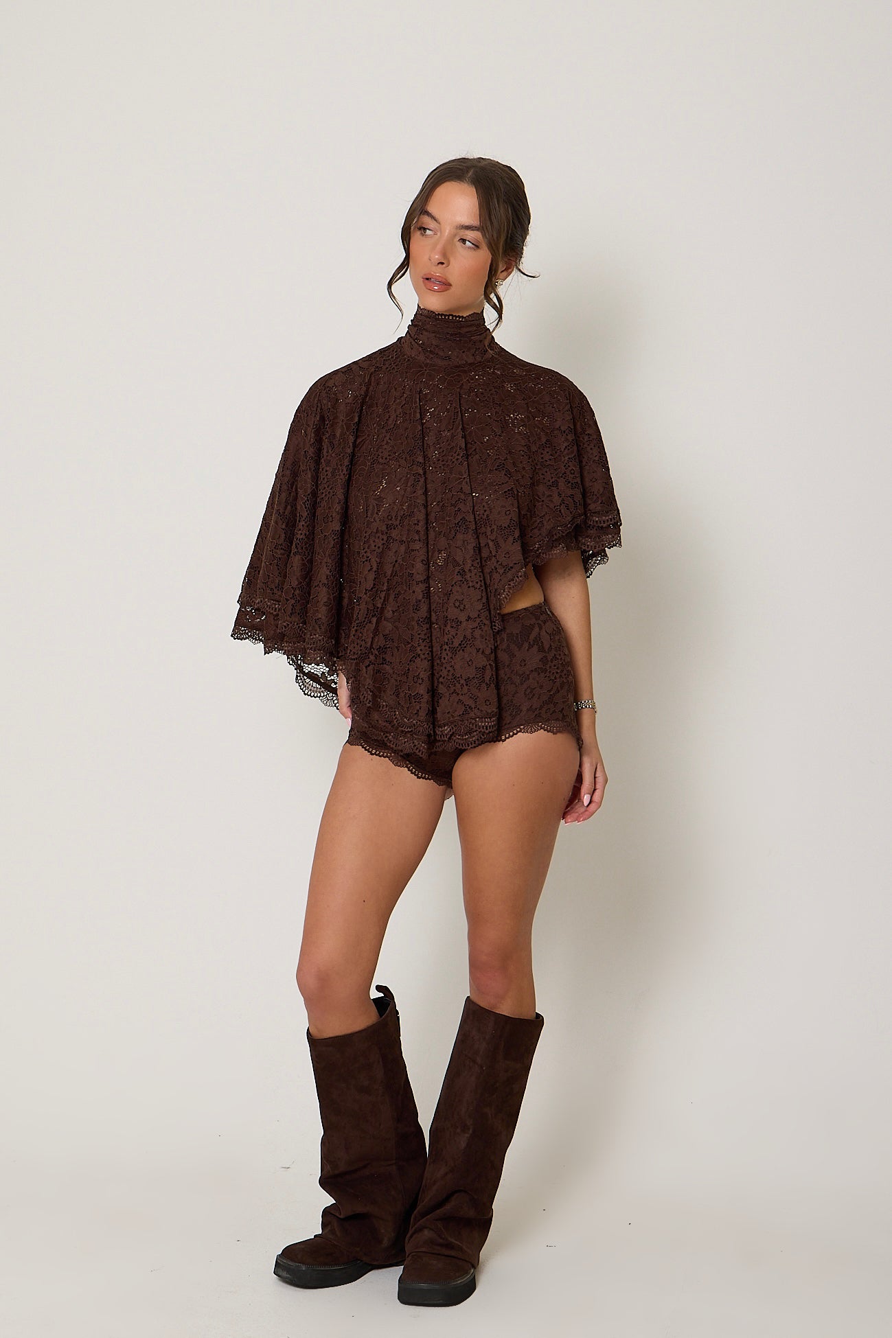 Carmen Lace Shorts | Brown