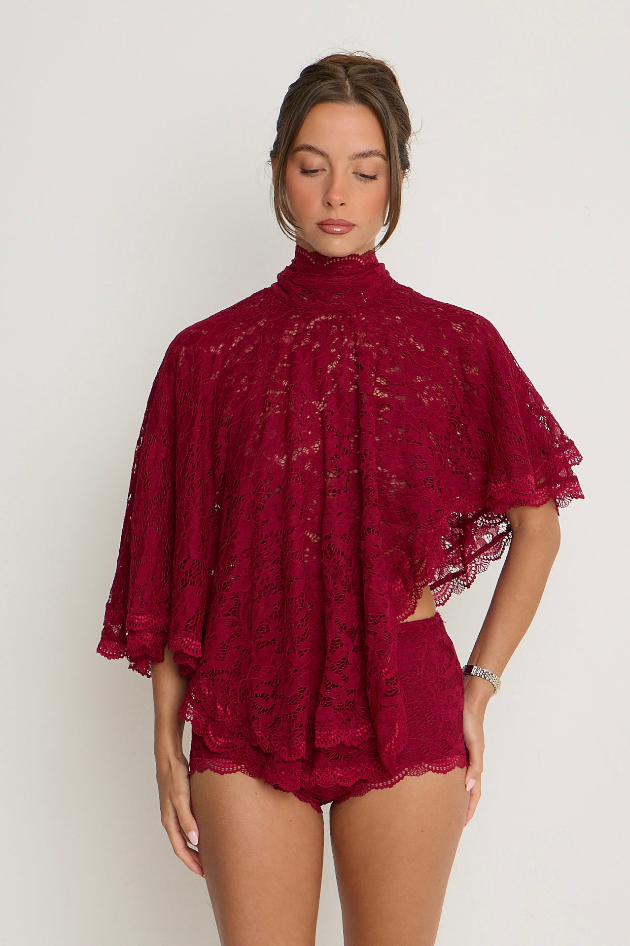 Carmen Lace Top | Burgundy *dispatch 18th May*