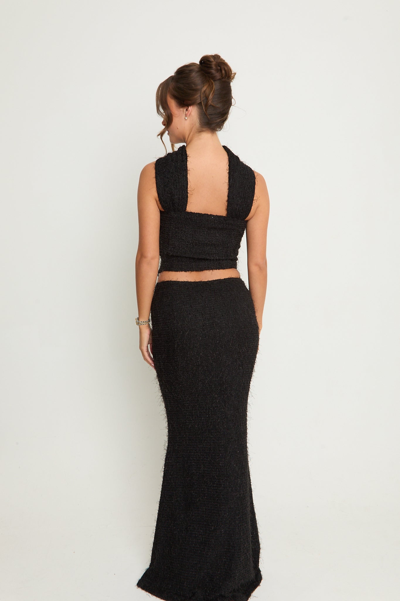 Claudia Fluffy Maxi Skirt | Black