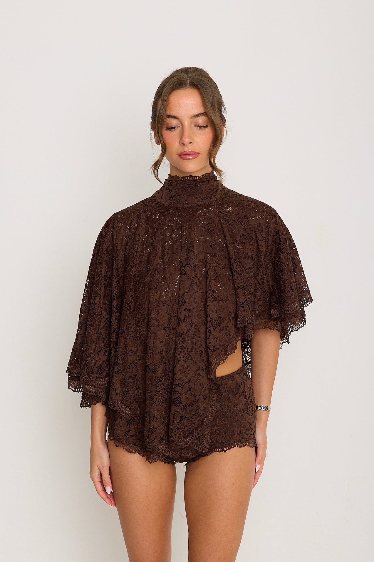 Carmen Lace Top | Brown
