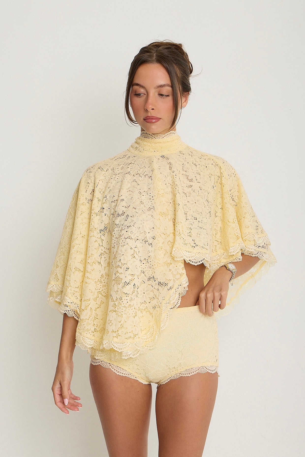 Carmen Lace Top | Lemon *dispatch 12th May*