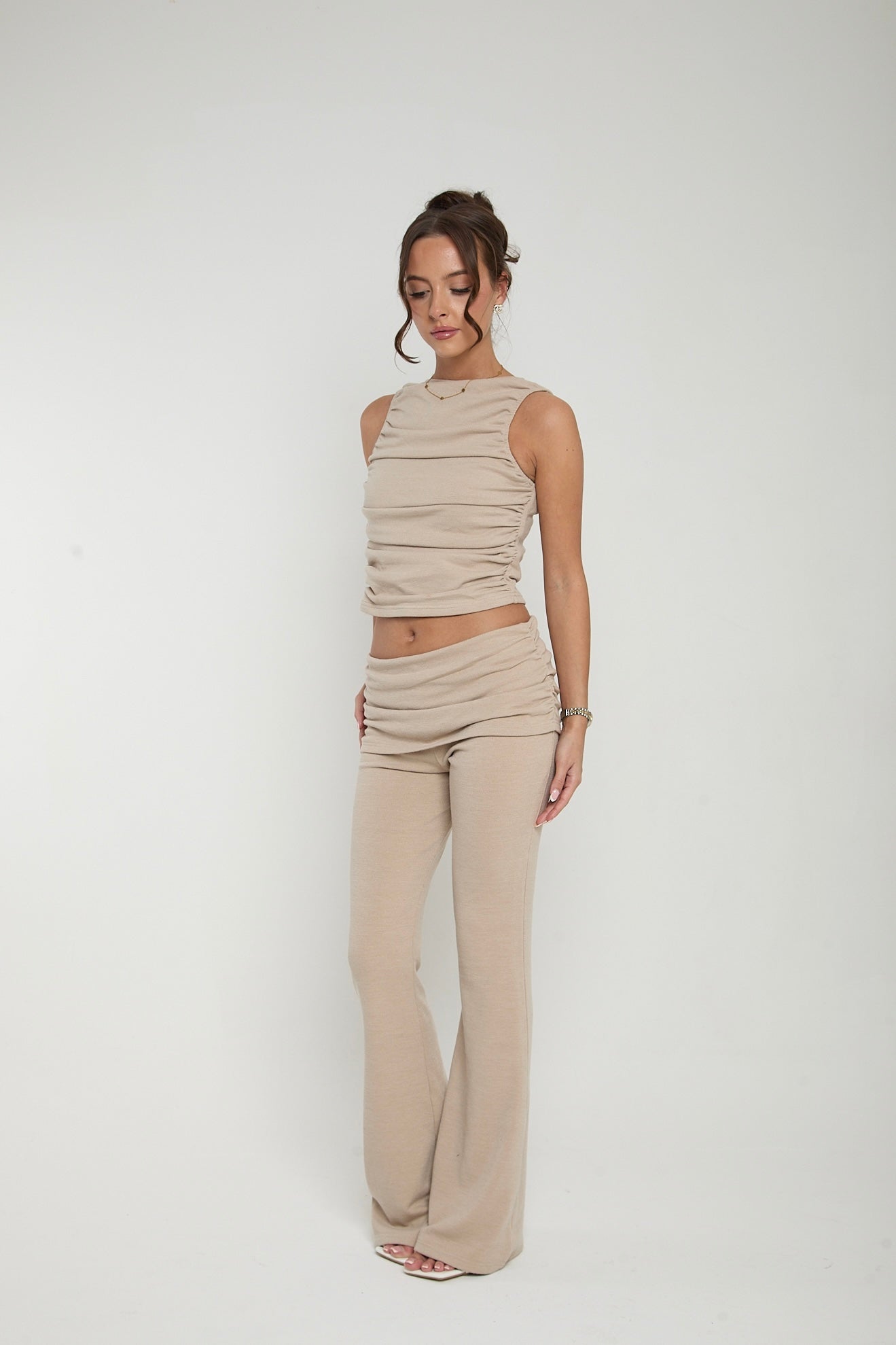 Beige Wide Leg Trousers ‘Zara’