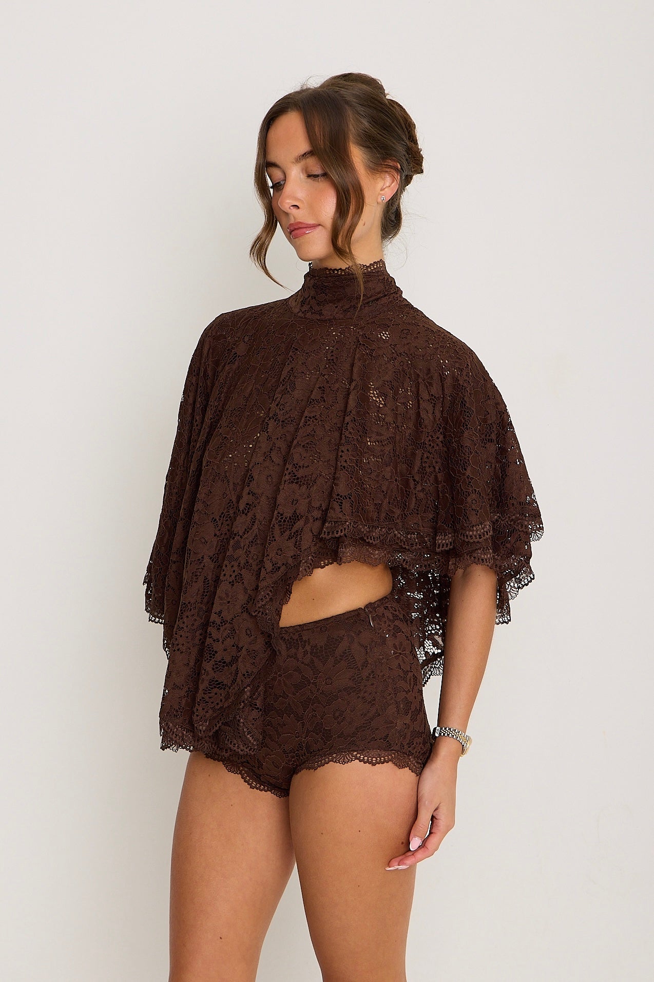 Carmen Lace Top | Brown