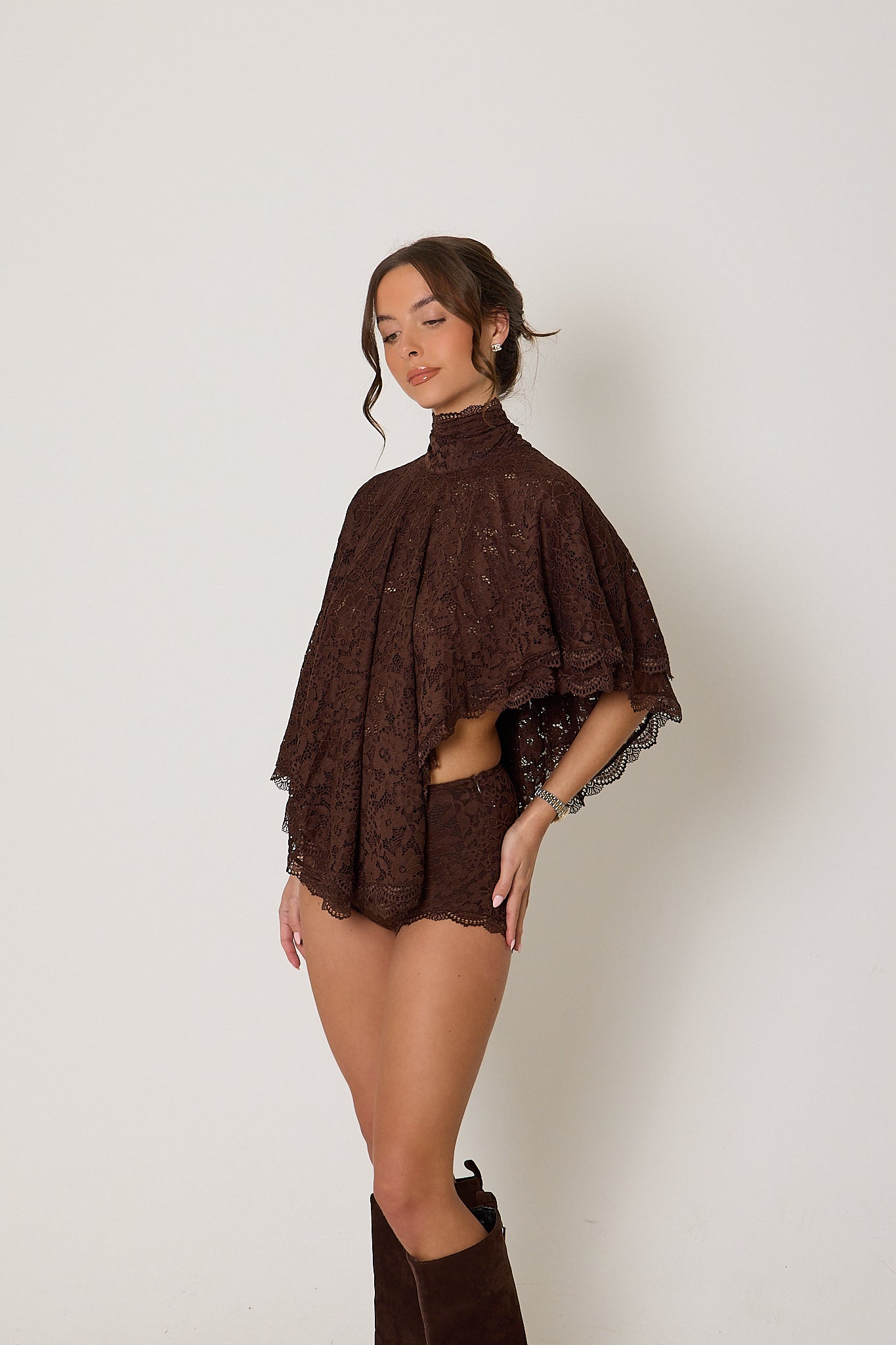 Carmen Lace Top | Brown