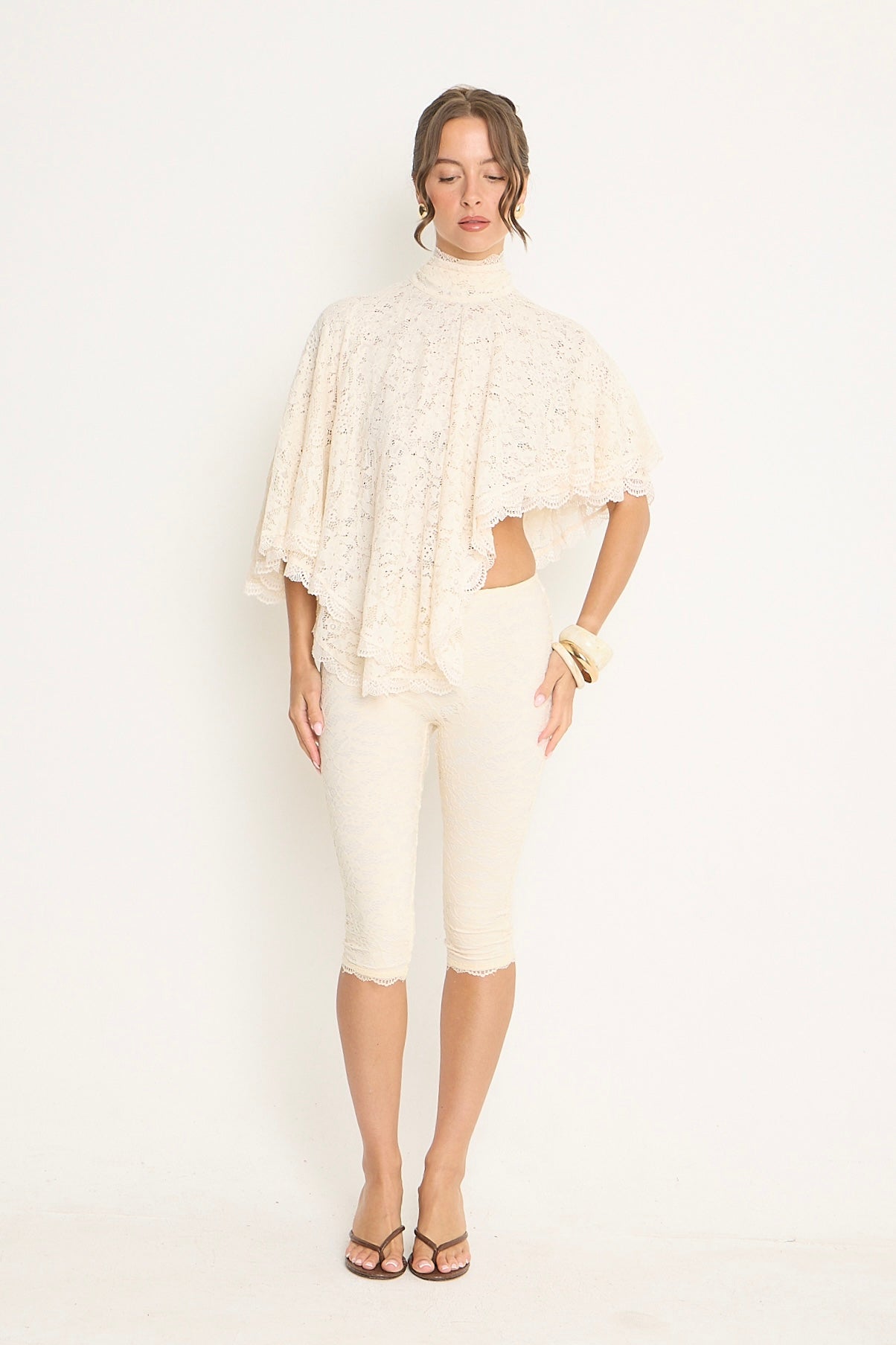 Sophia Lace Capris | Cream