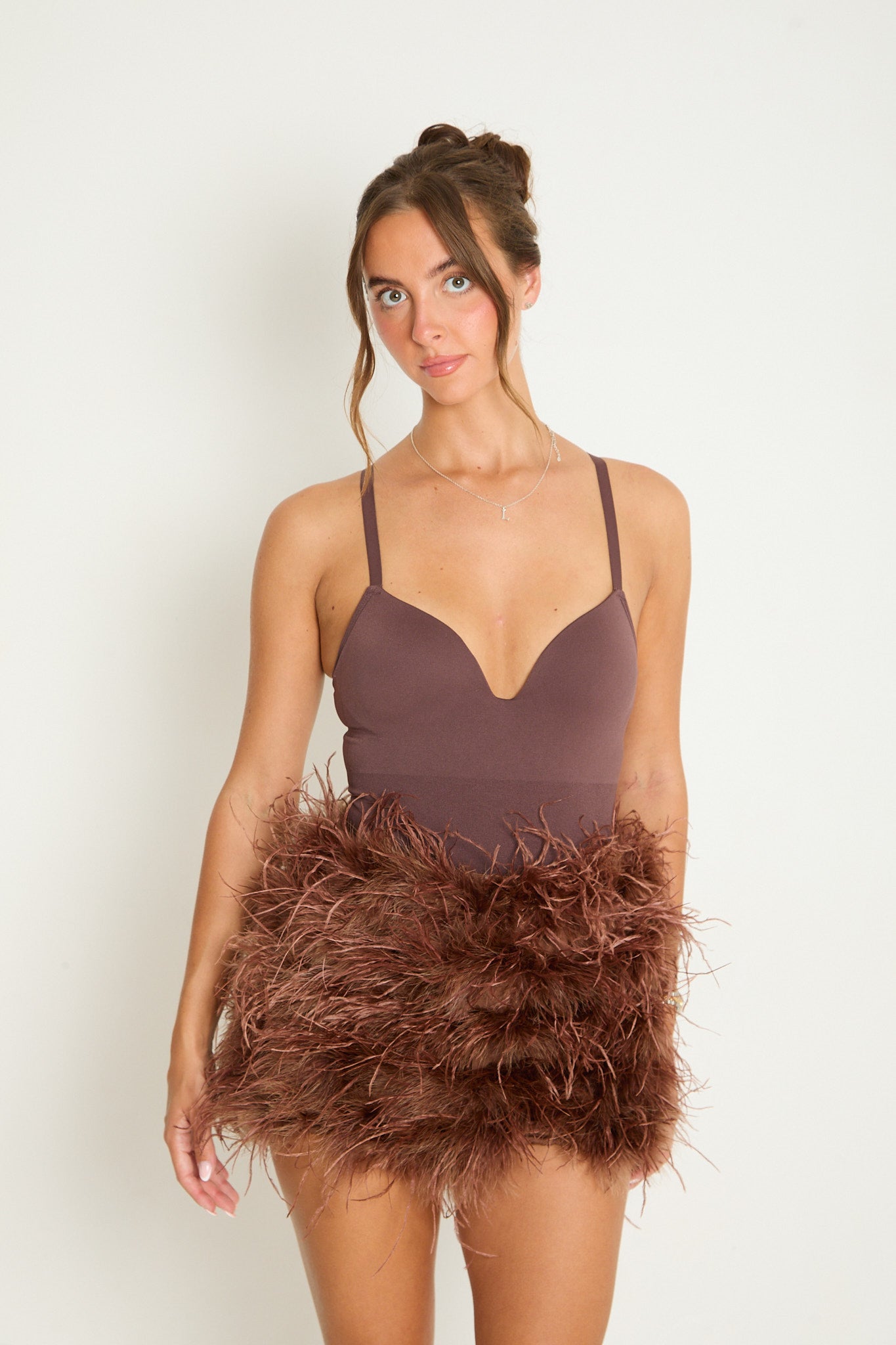 Feather Skirt | Brown